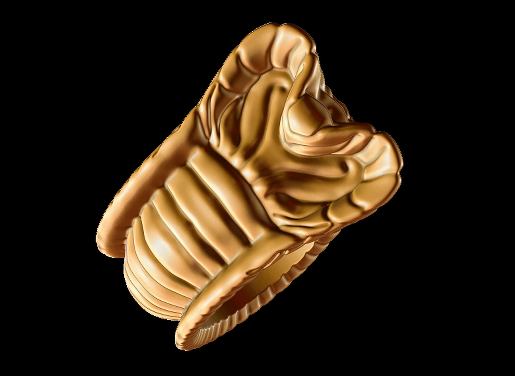 Snake Textured Snake Ring 3D print model_16