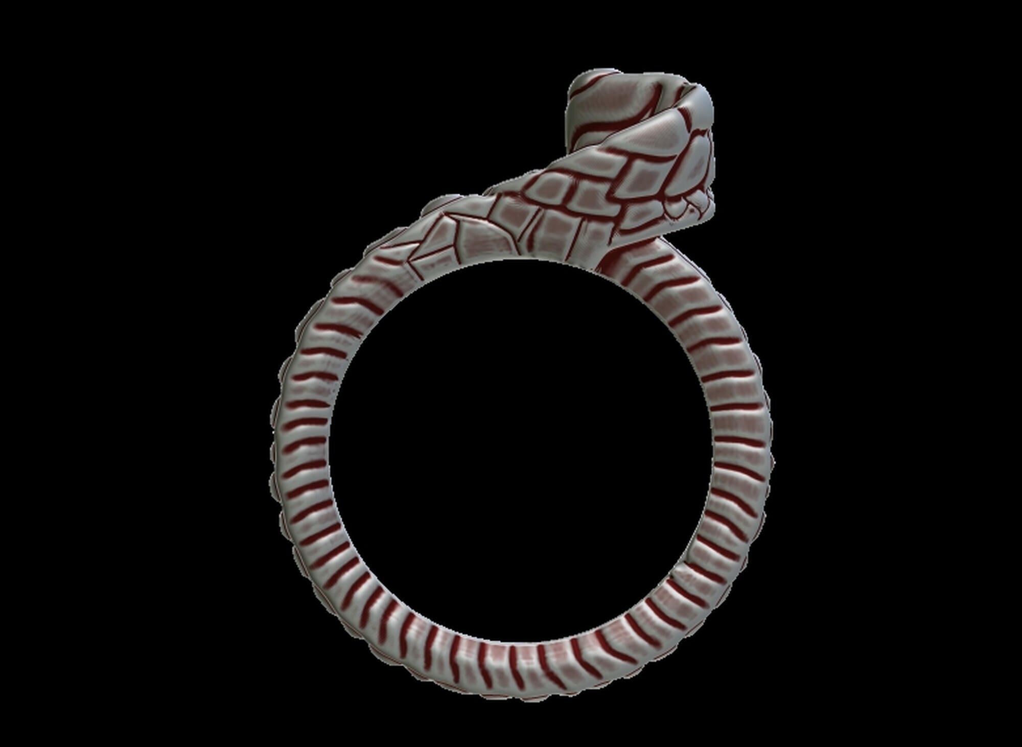 Snake Textured Snake Ring 3D print model_5