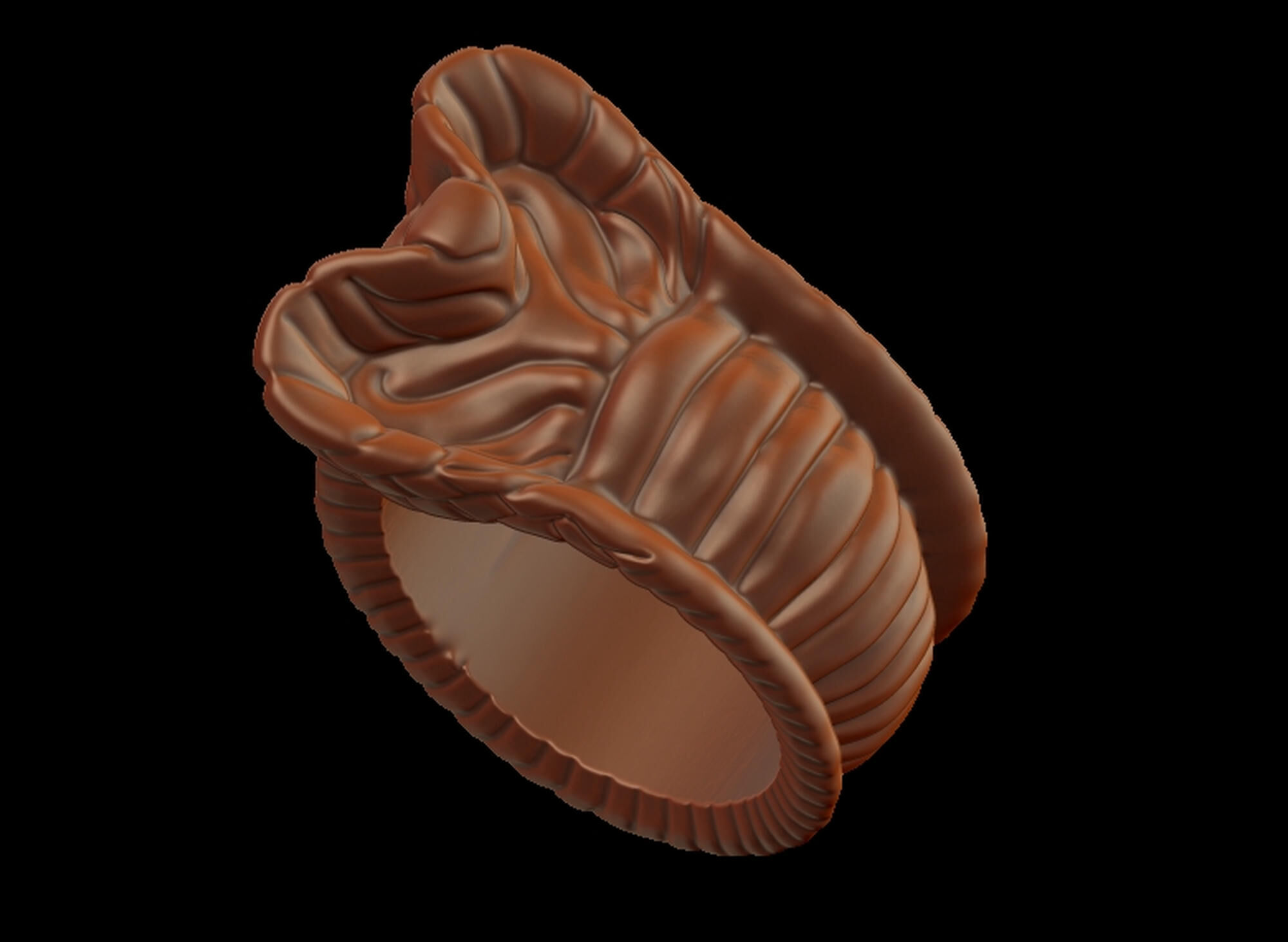 Snake Textured Snake Ring 3D print model_13