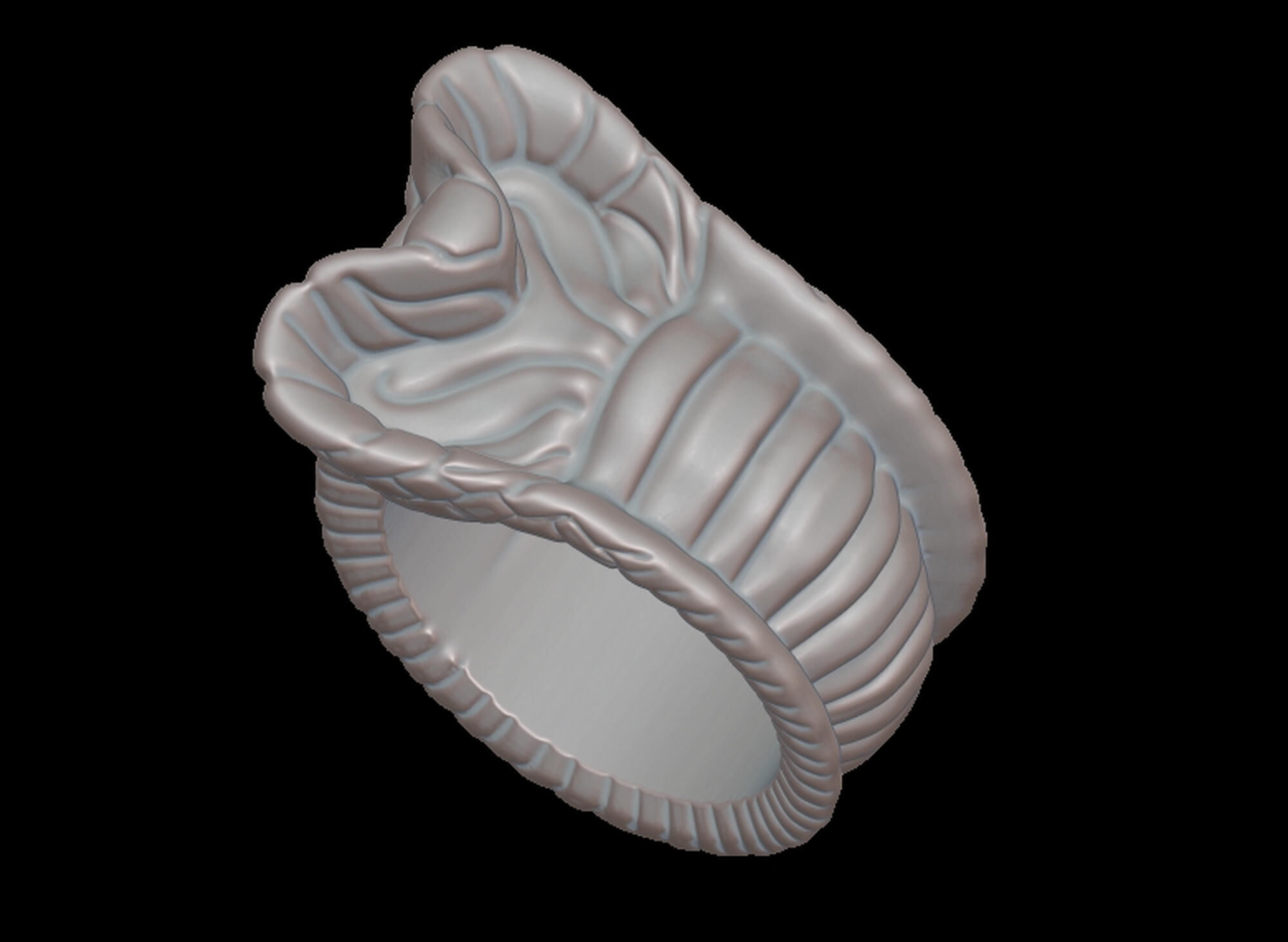 Snake Textured Snake Ring 3D print model_12