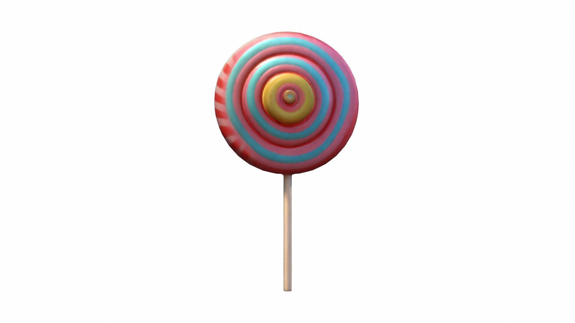 Colorful Rainbow Lollipop 3d Render 3D model_5