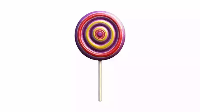 Colorful Rainbow Lollipop 3d Render