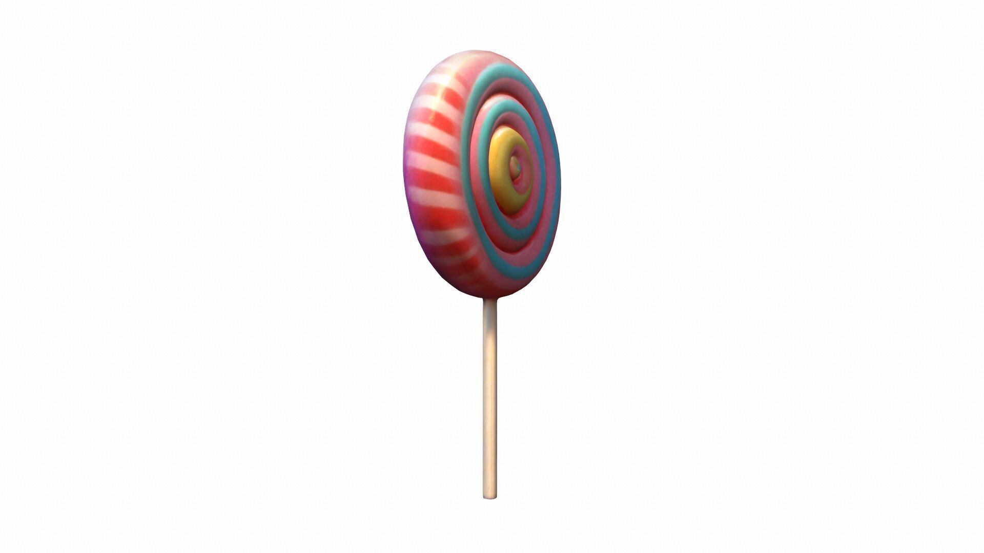 Colorful Rainbow Lollipop 3d Render 3D model_6