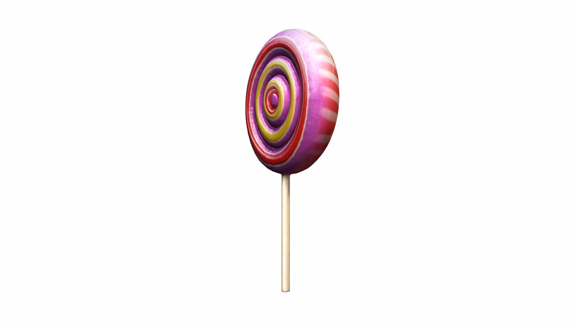 Colorful Rainbow Lollipop 3d Render 3D model_7