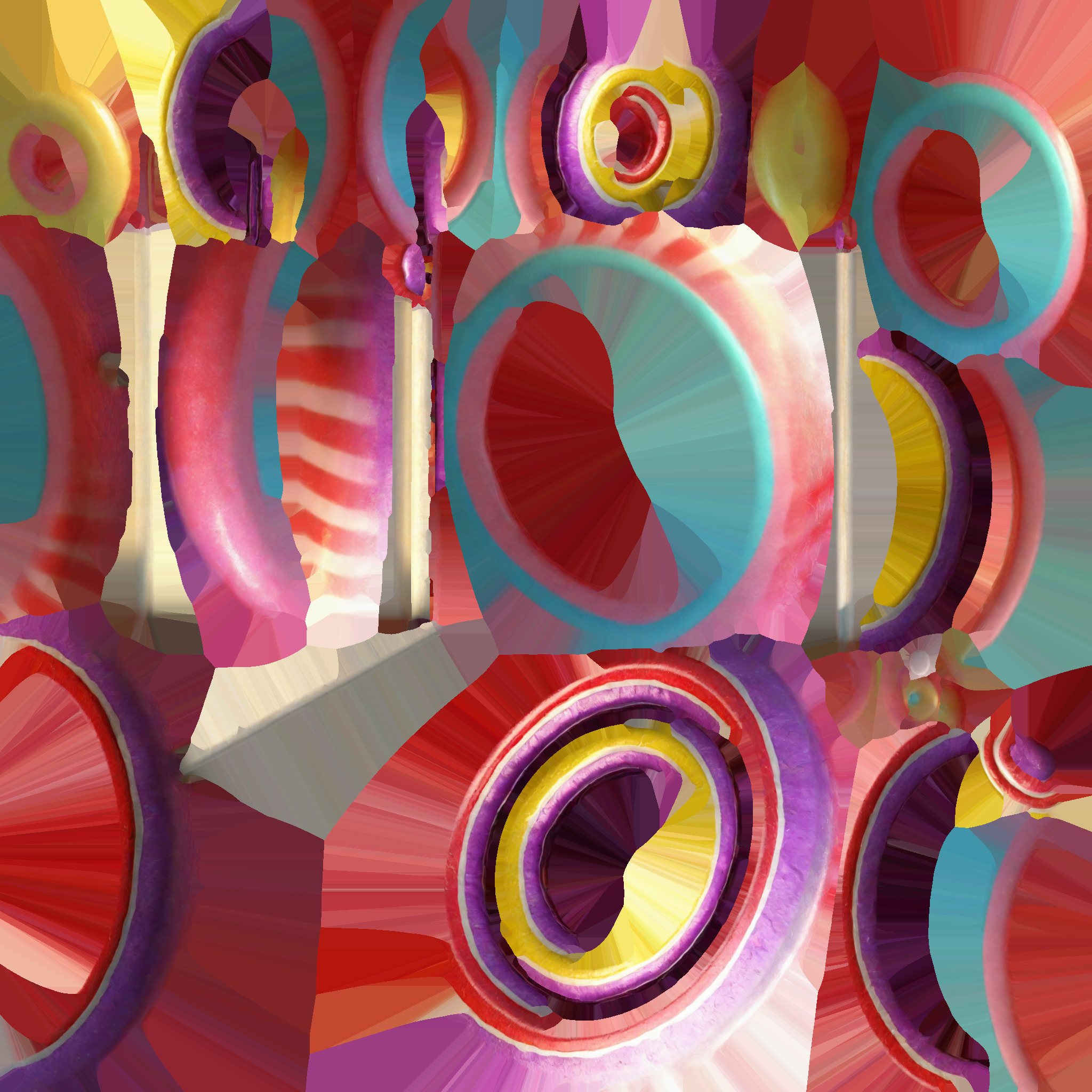 Colorful Rainbow Lollipop 3d Render 3D model_10