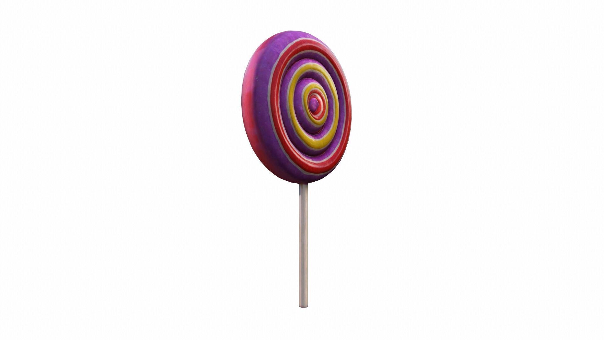 Colorful Rainbow Lollipop 3d Render 3D model_2