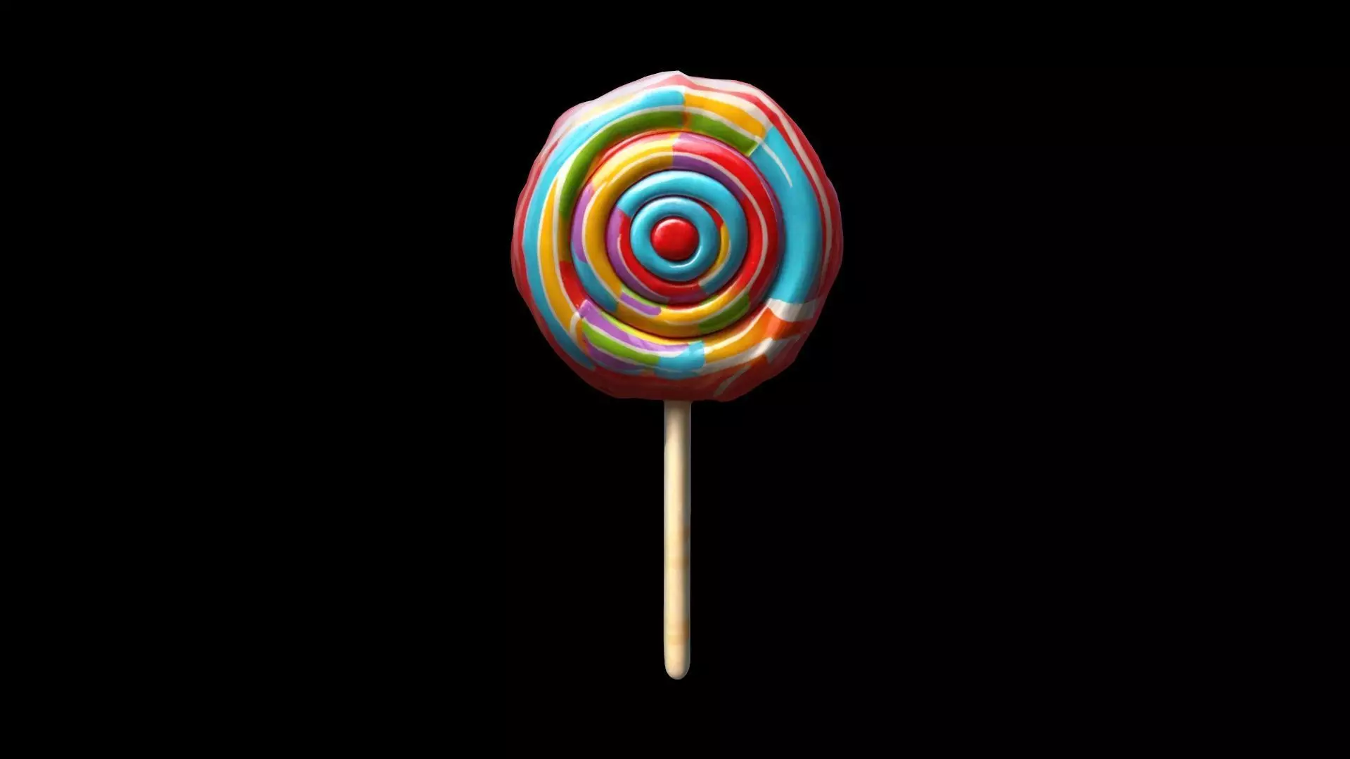 Colorful Rainbow Lollipop 3d Render 3D model_0