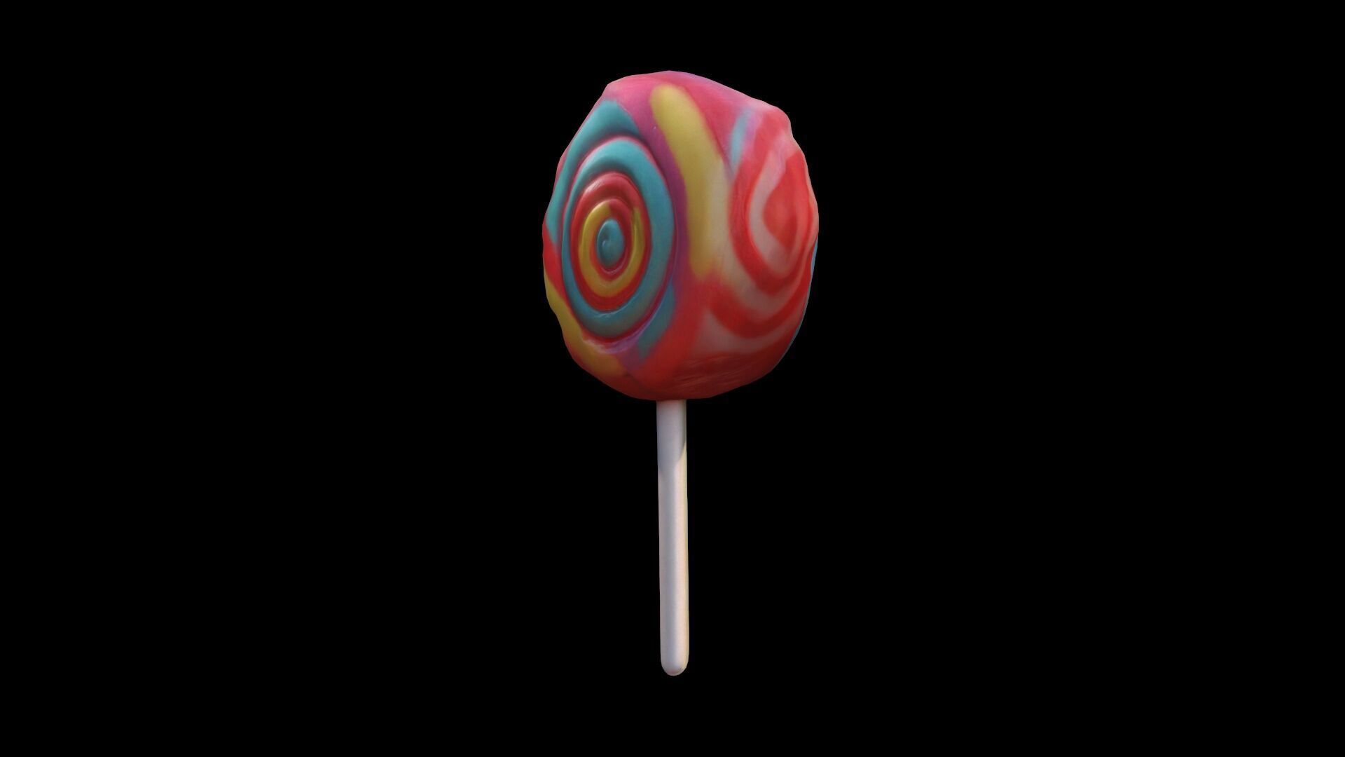 Colorful Rainbow Lollipop 3d Render 3D model_4