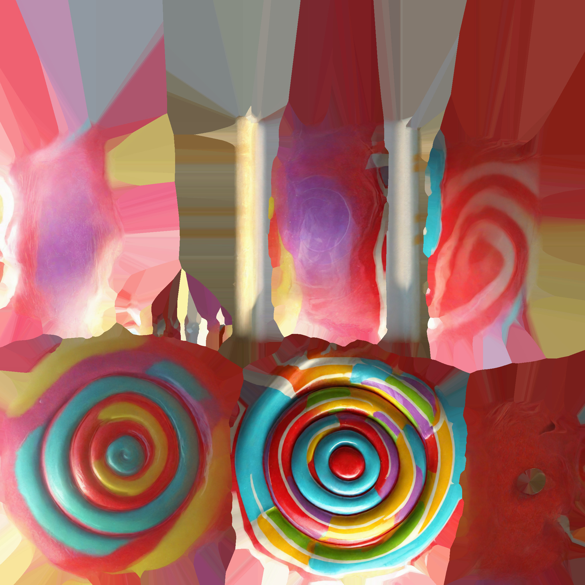 Colorful Rainbow Lollipop 3d Render 3D model_8