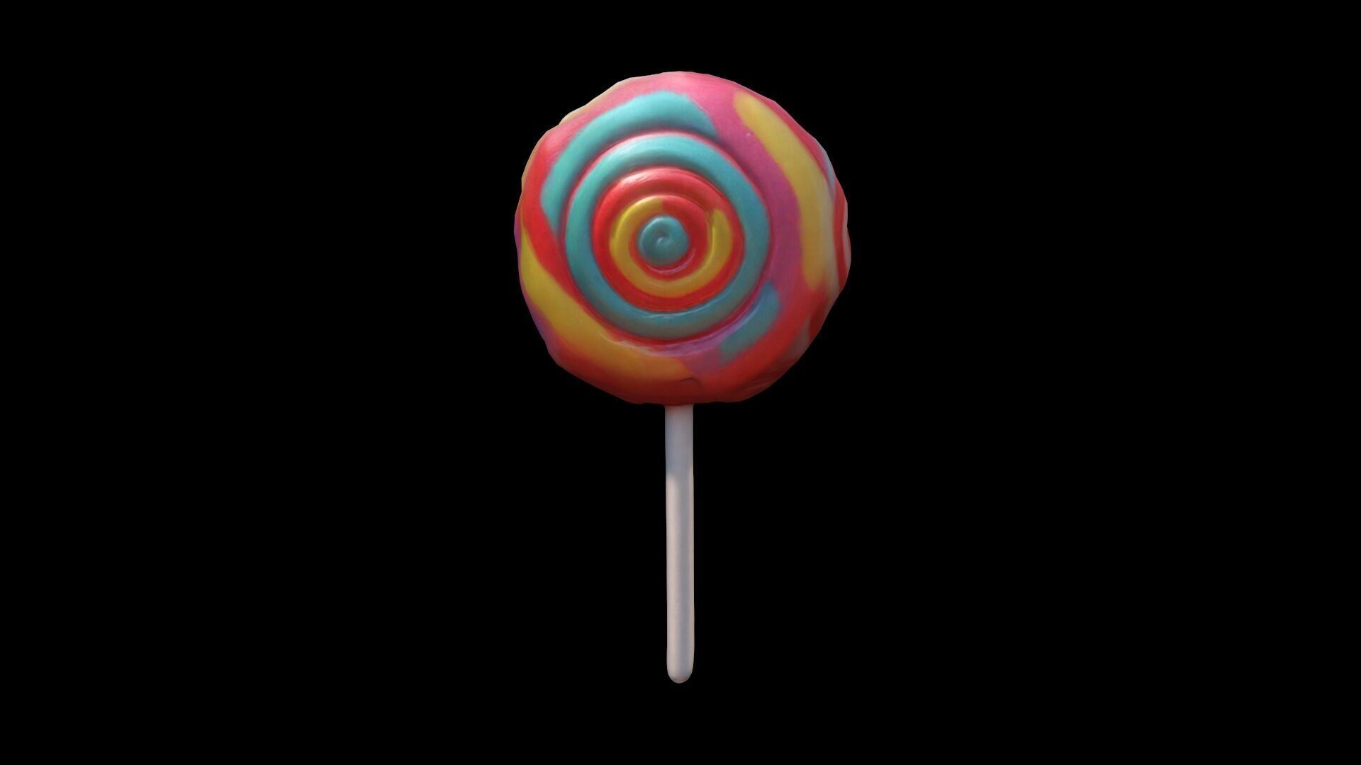 Colorful Rainbow Lollipop 3d Render 3D model_5