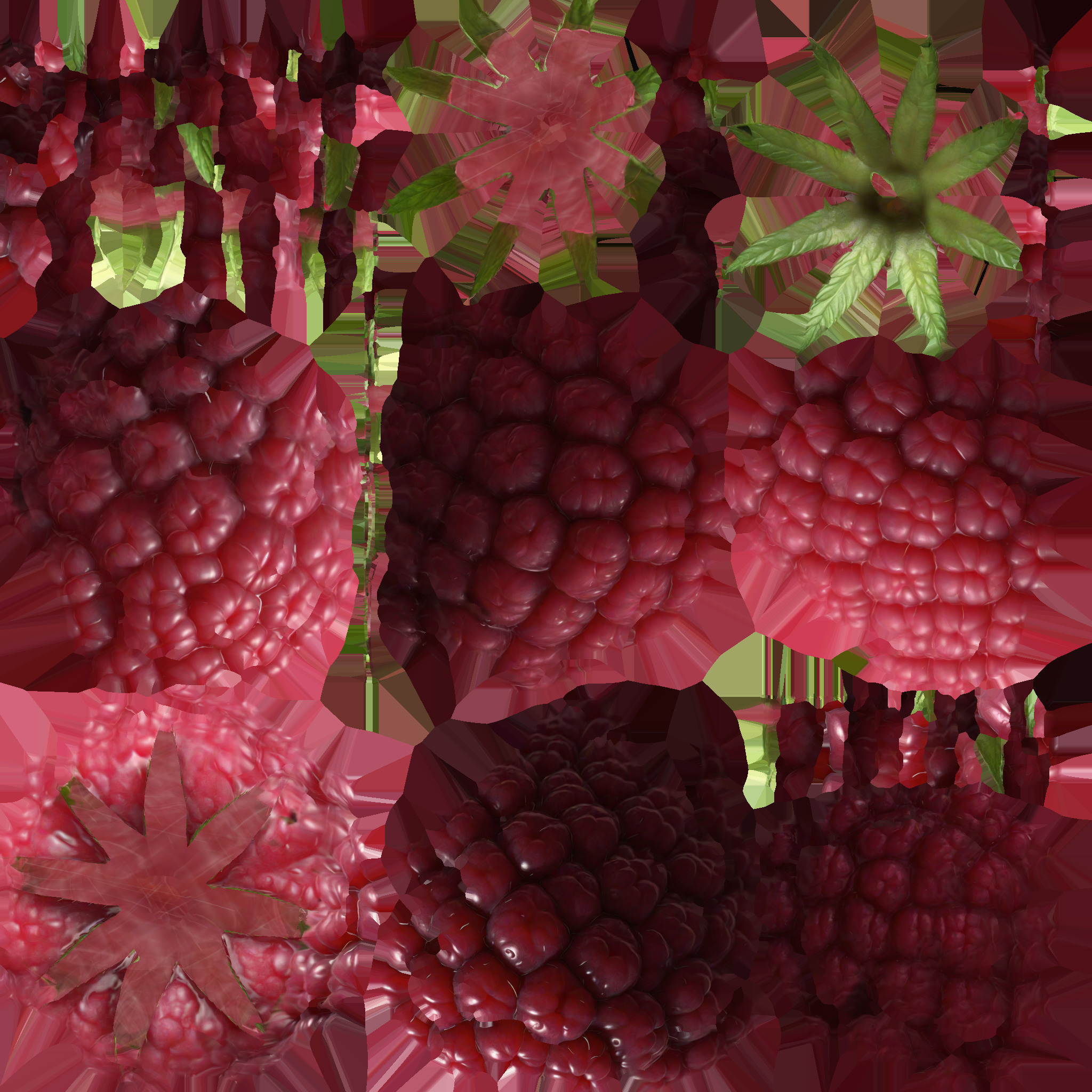 Collection Of Fresh Red Raspberries 3d Render 3D model_7