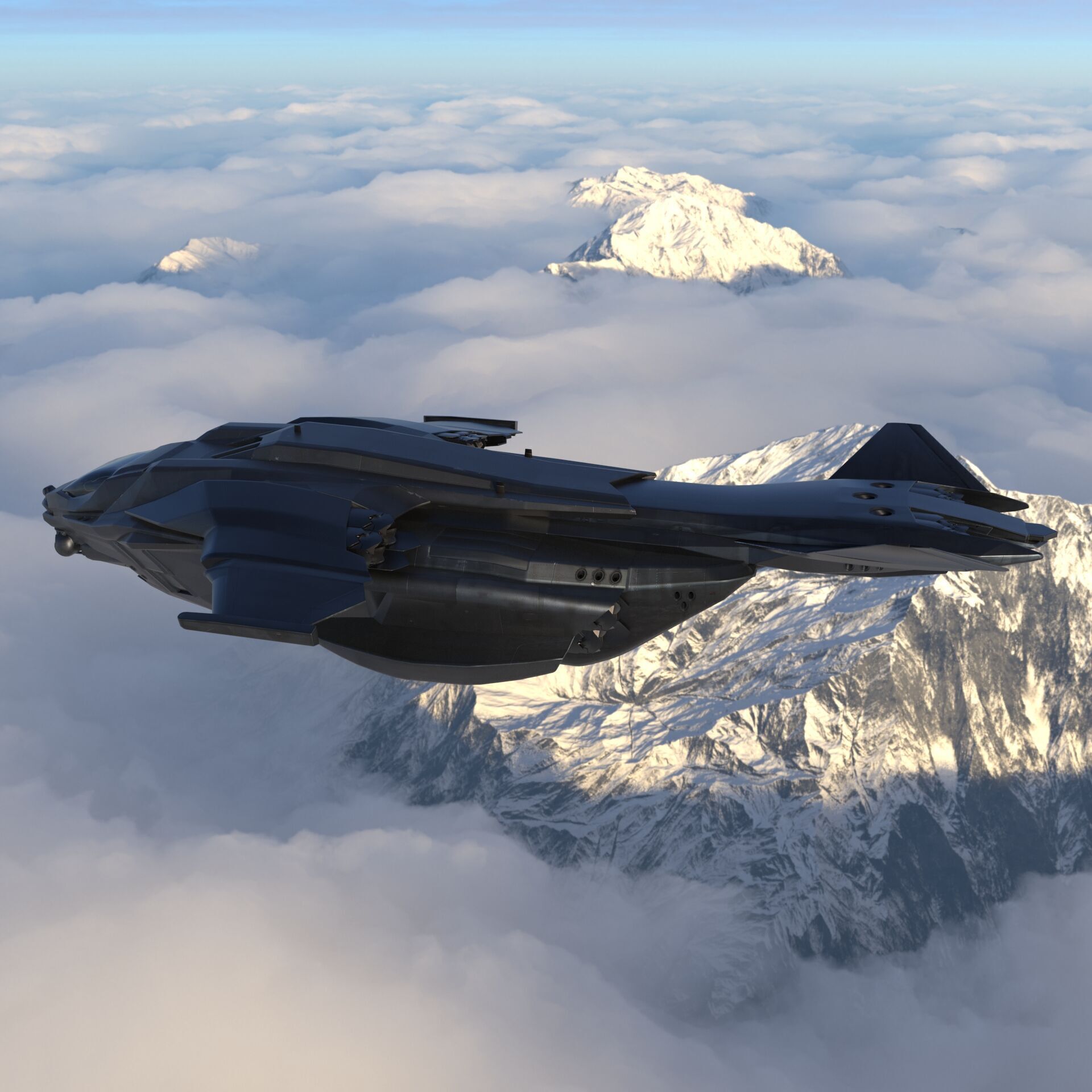 Sci Fi Spaceship 2 Low-poly 3D model_5