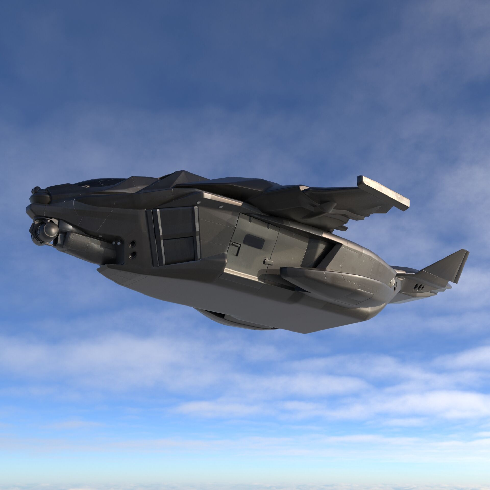 Sci Fi Spaceship 2 Low-poly 3D model_3