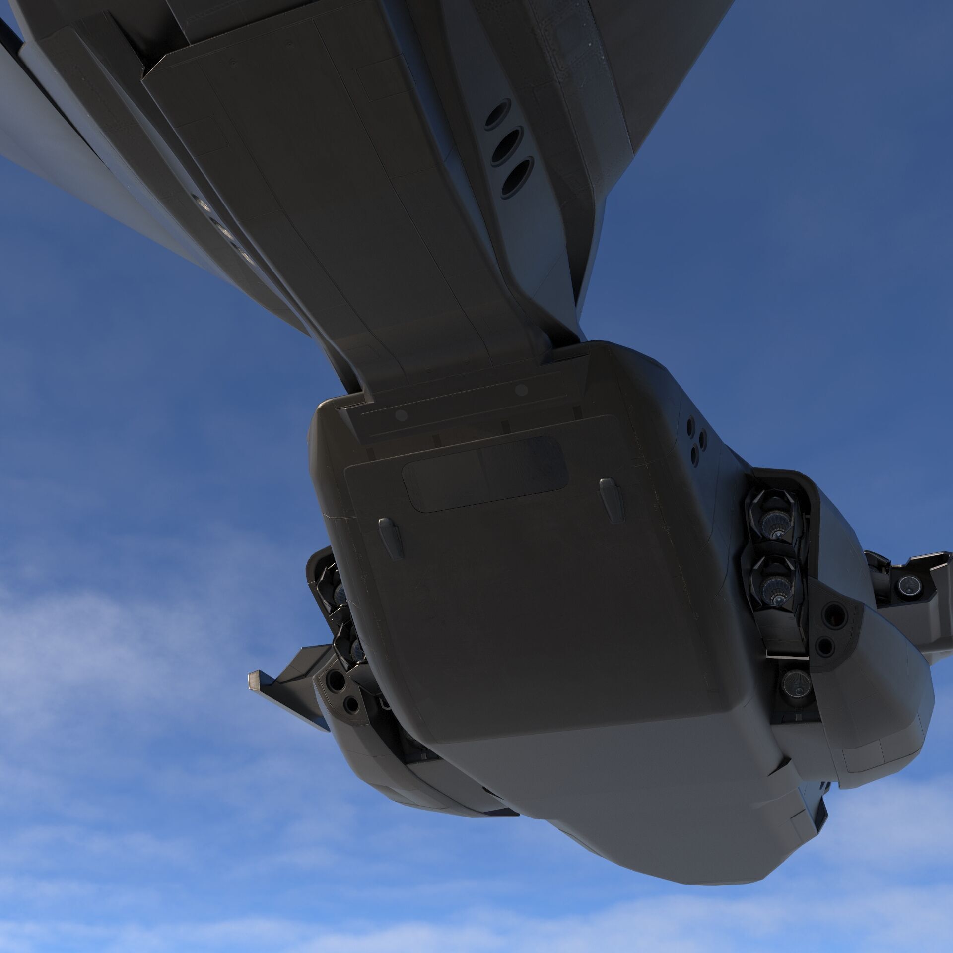 Sci Fi Spaceship 2 Low-poly 3D model_9