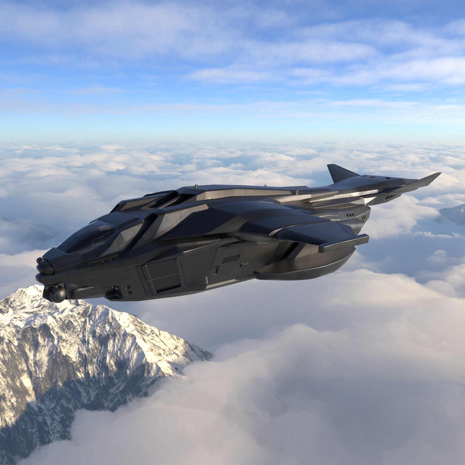 Sci Fi Spaceship 2 Low-poly 3D model_2