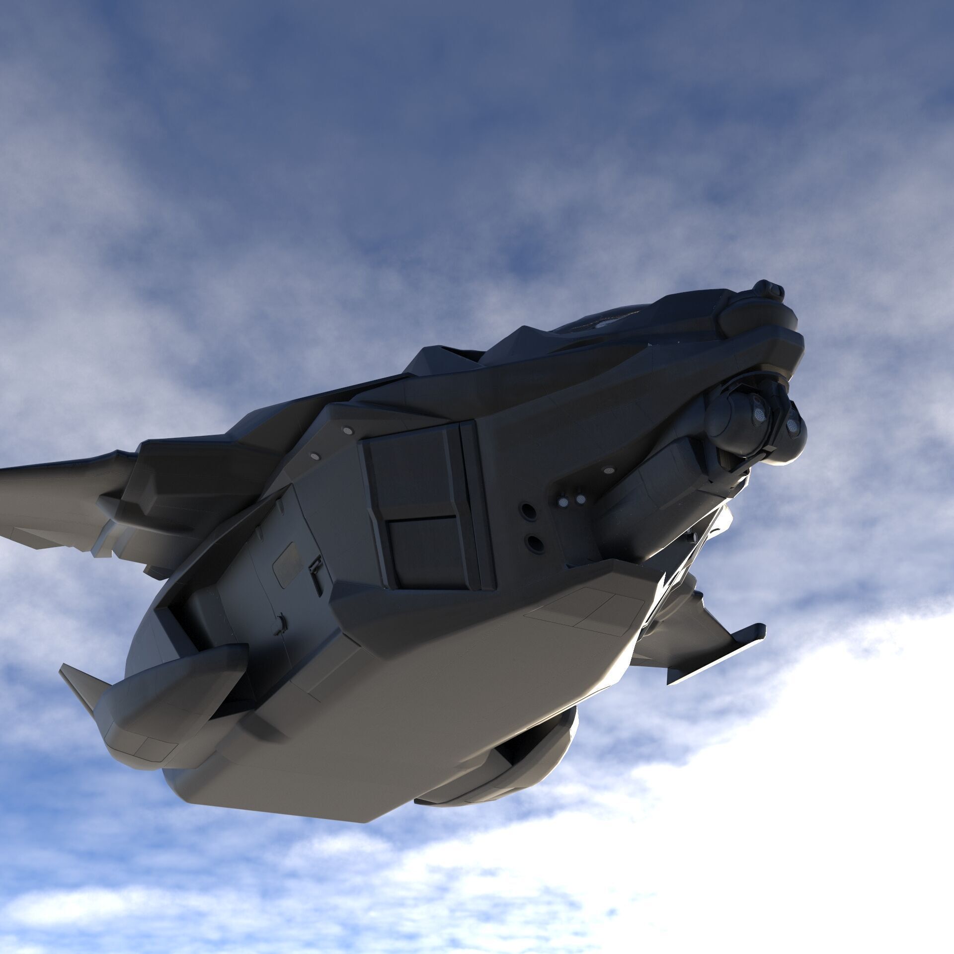 Sci Fi Spaceship 2 Low-poly 3D model_12