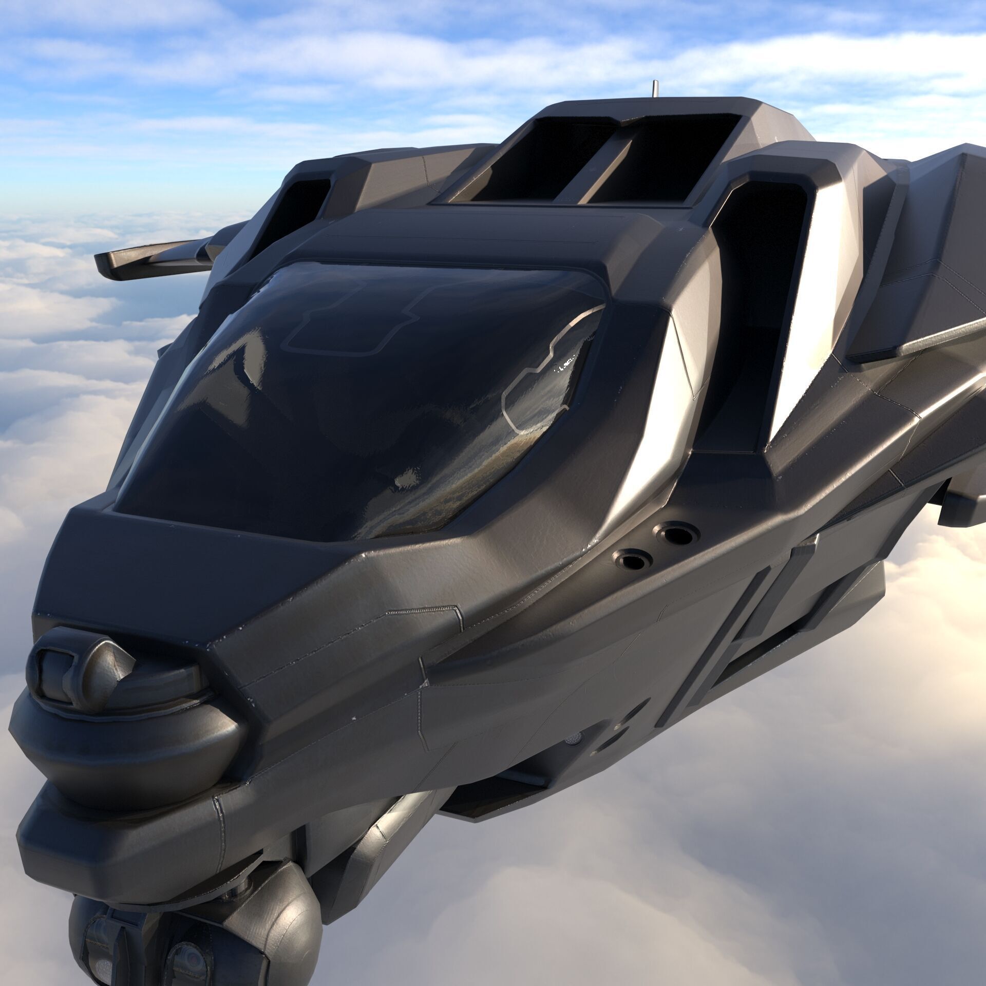 Sci Fi Spaceship 2 Low-poly 3D model_1