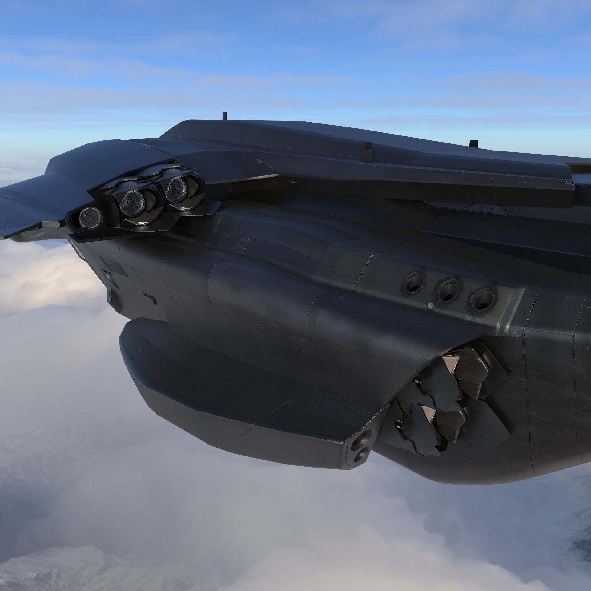 Sci Fi Spaceship 2 Low-poly 3D model_6