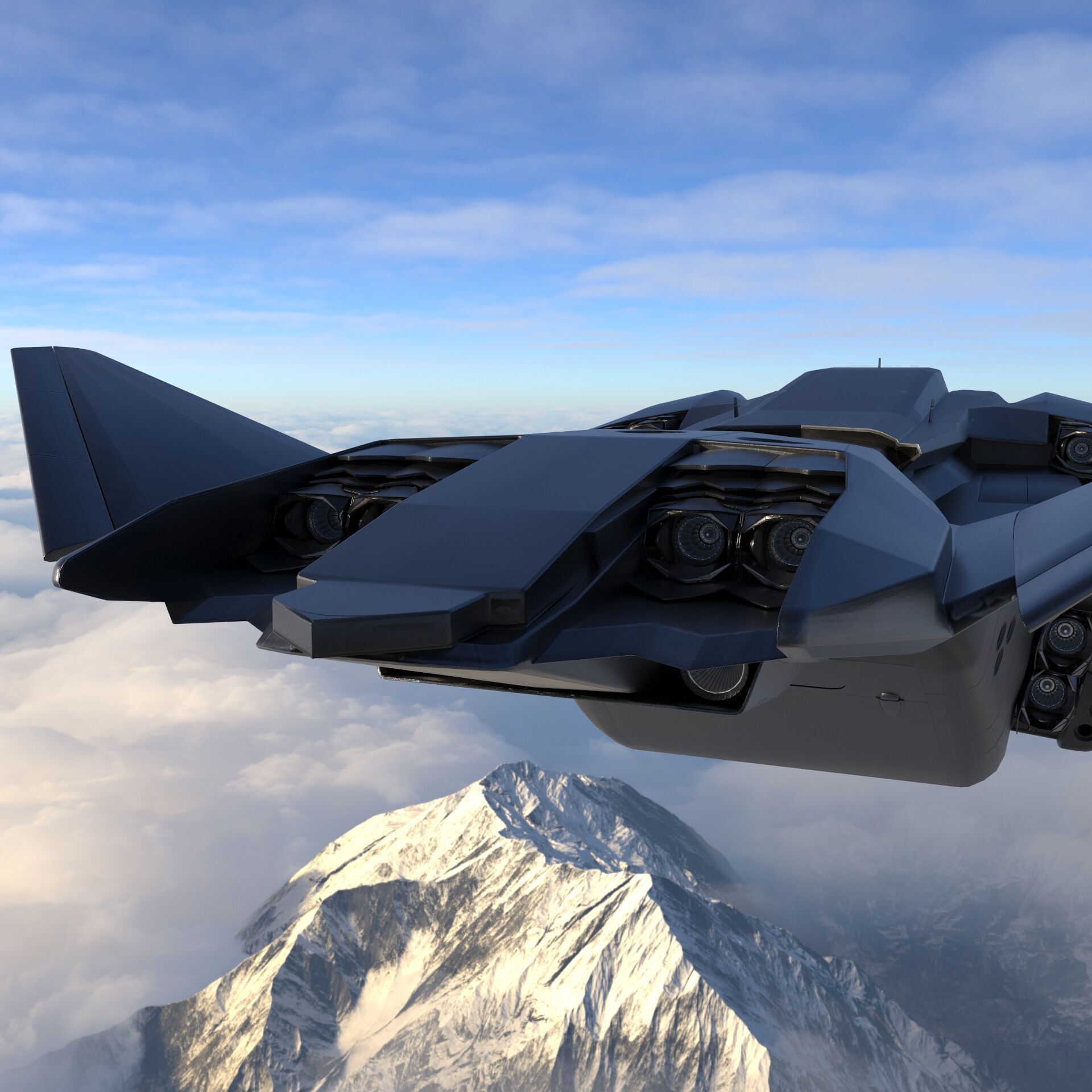 Sci Fi Spaceship 2 Low-poly 3D model_8