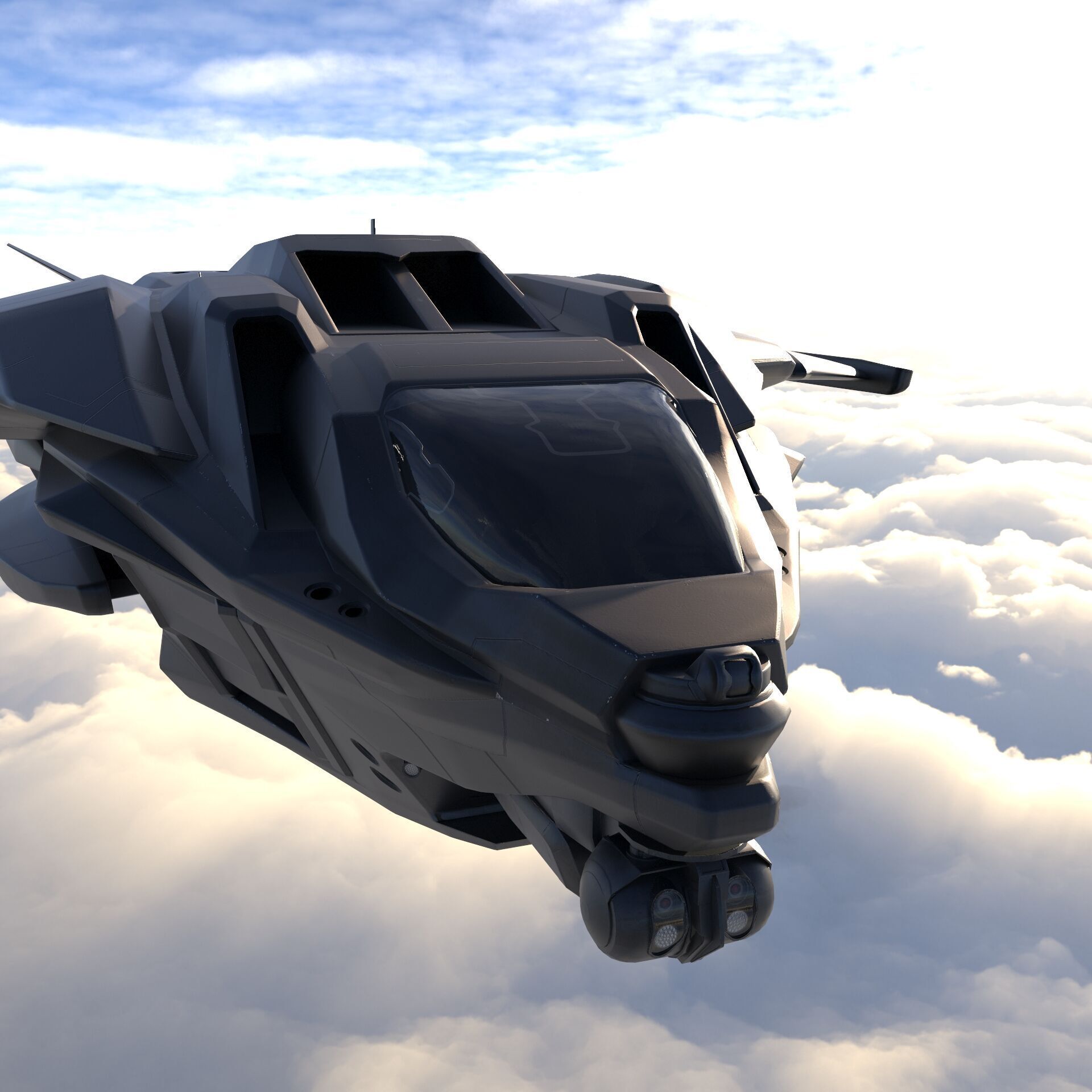 Sci Fi Spaceship 2 Low-poly 3D model_13