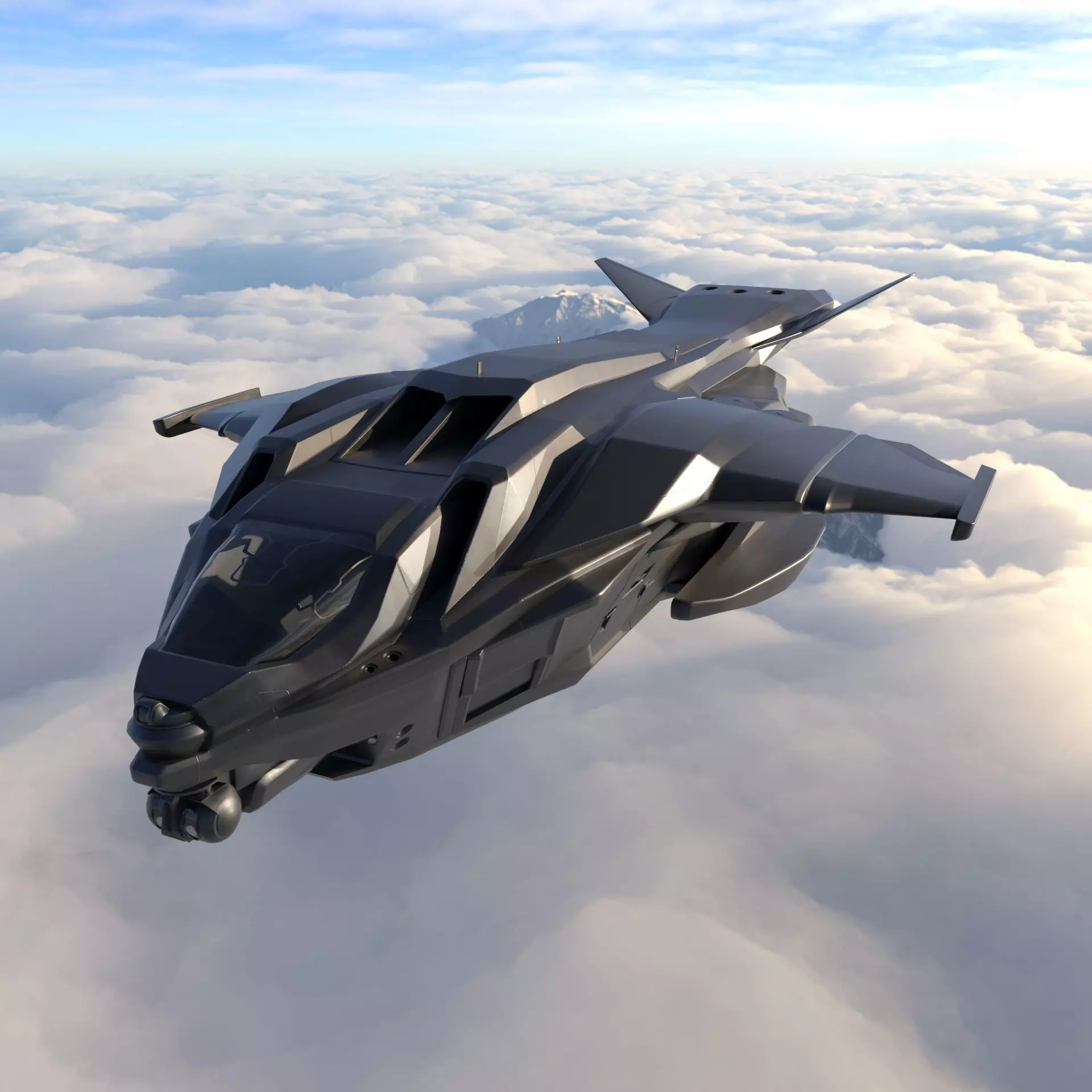 Sci Fi Spaceship 2 Low-poly 3D model_0