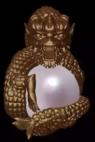 Swirled Dragon Around Pearl