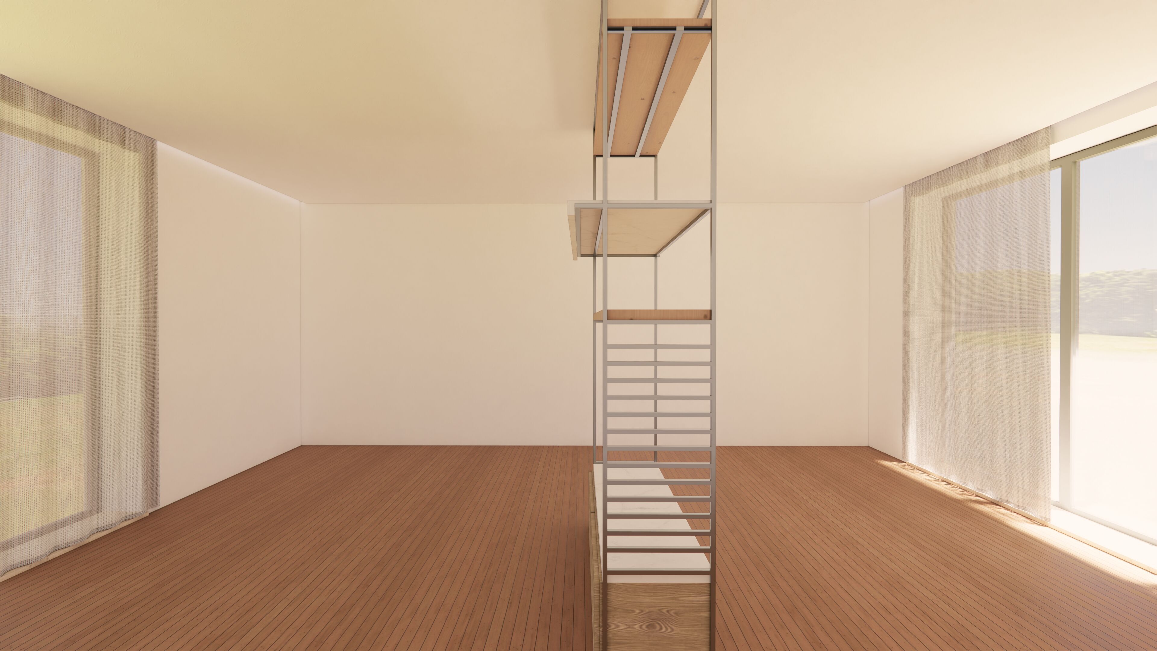 Industrial Open Cabinet - Minimalist Metal Frame - 3D Model Low-poly 3D model_5