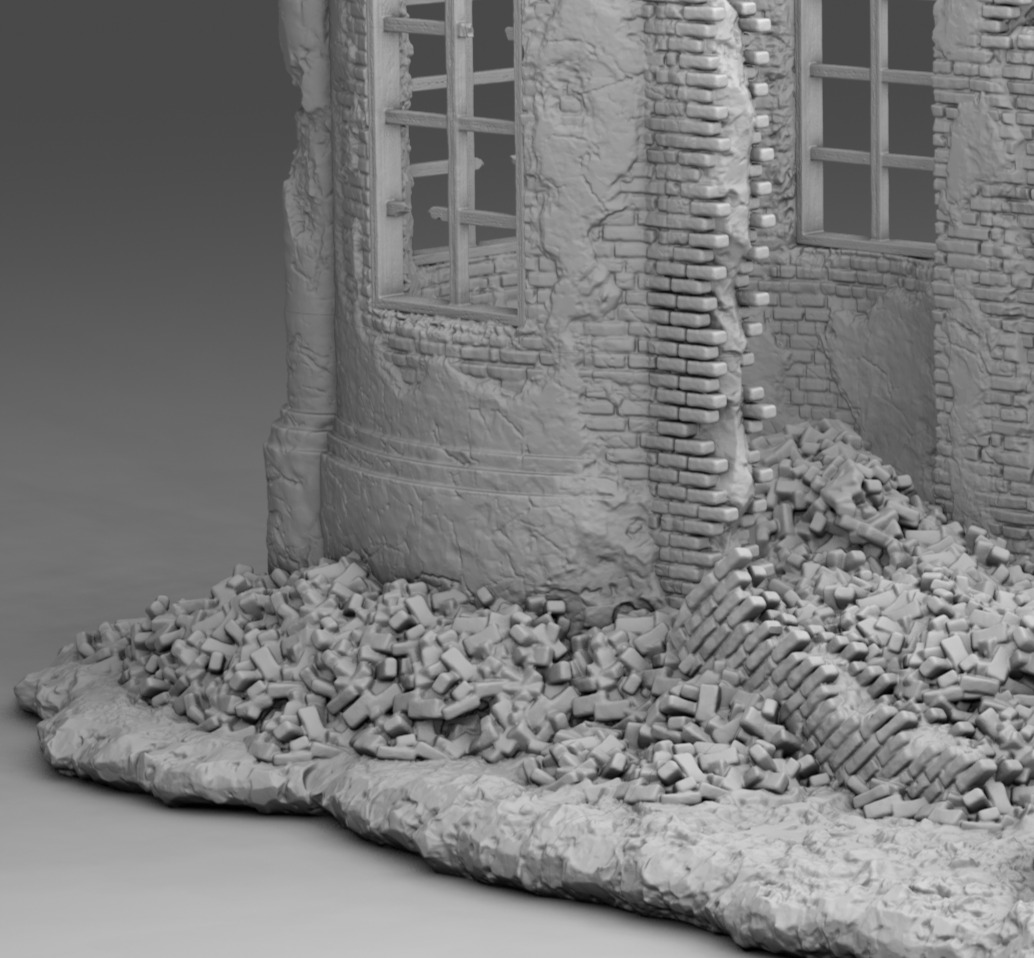Walls of a ruined church 3D print model_13
