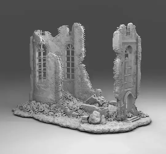 Walls of a ruined church