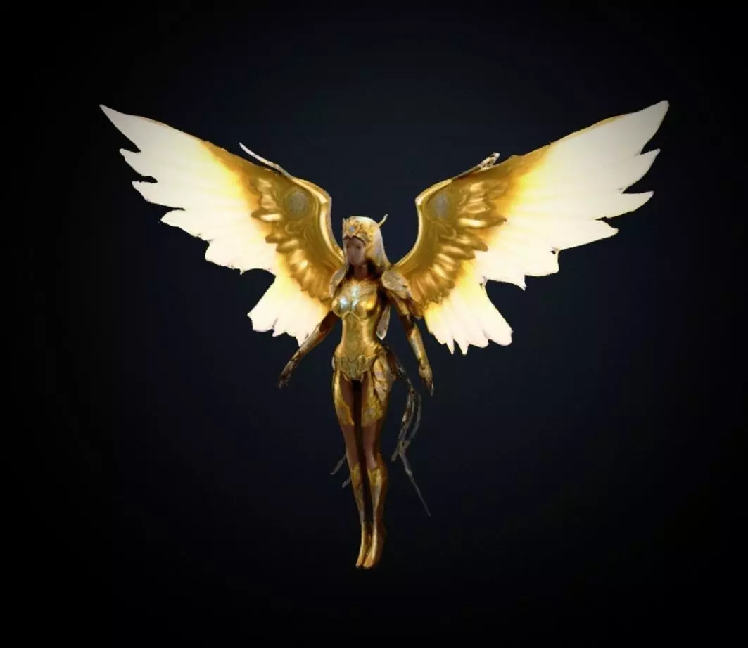 Celestial Guardian Low-poly 3D model_0