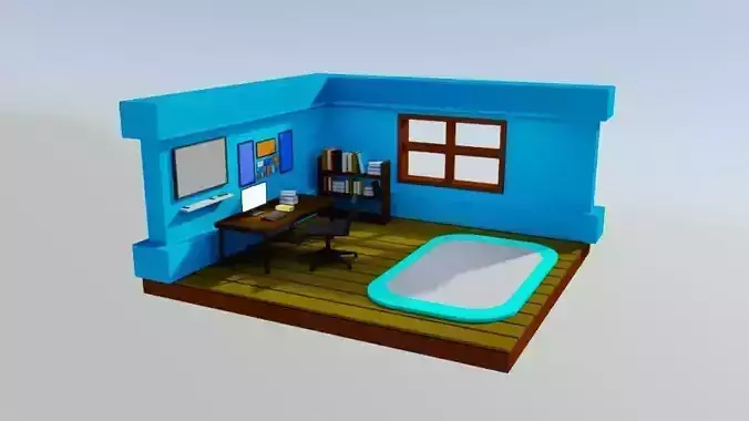 Modern room 3d visualization