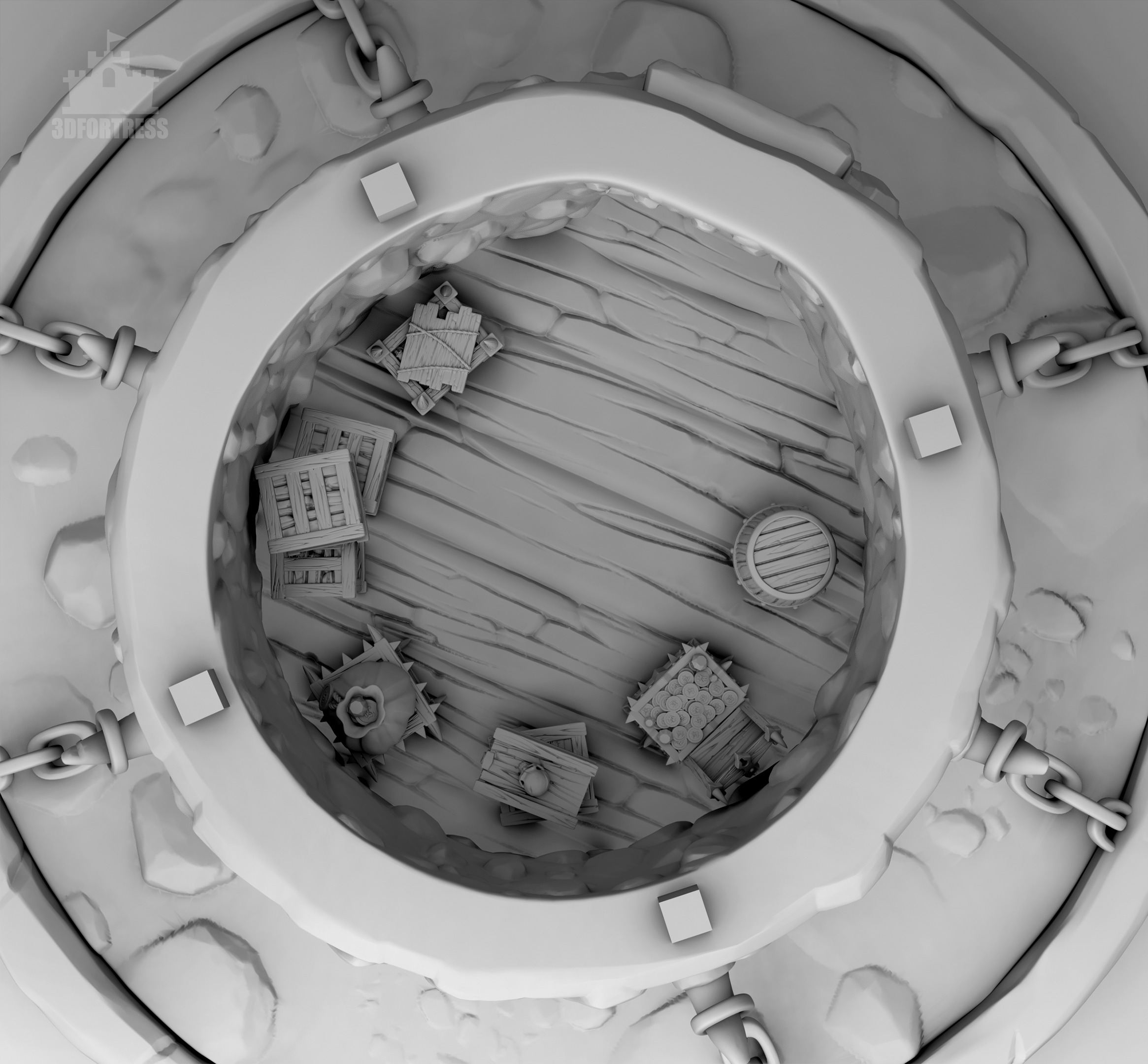 Modular warehouse 3D print model_4