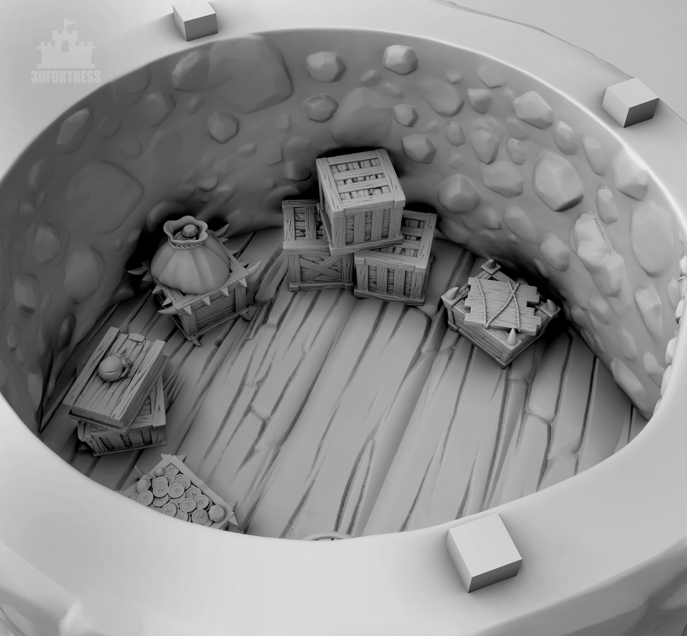 Modular warehouse 3D print model_5