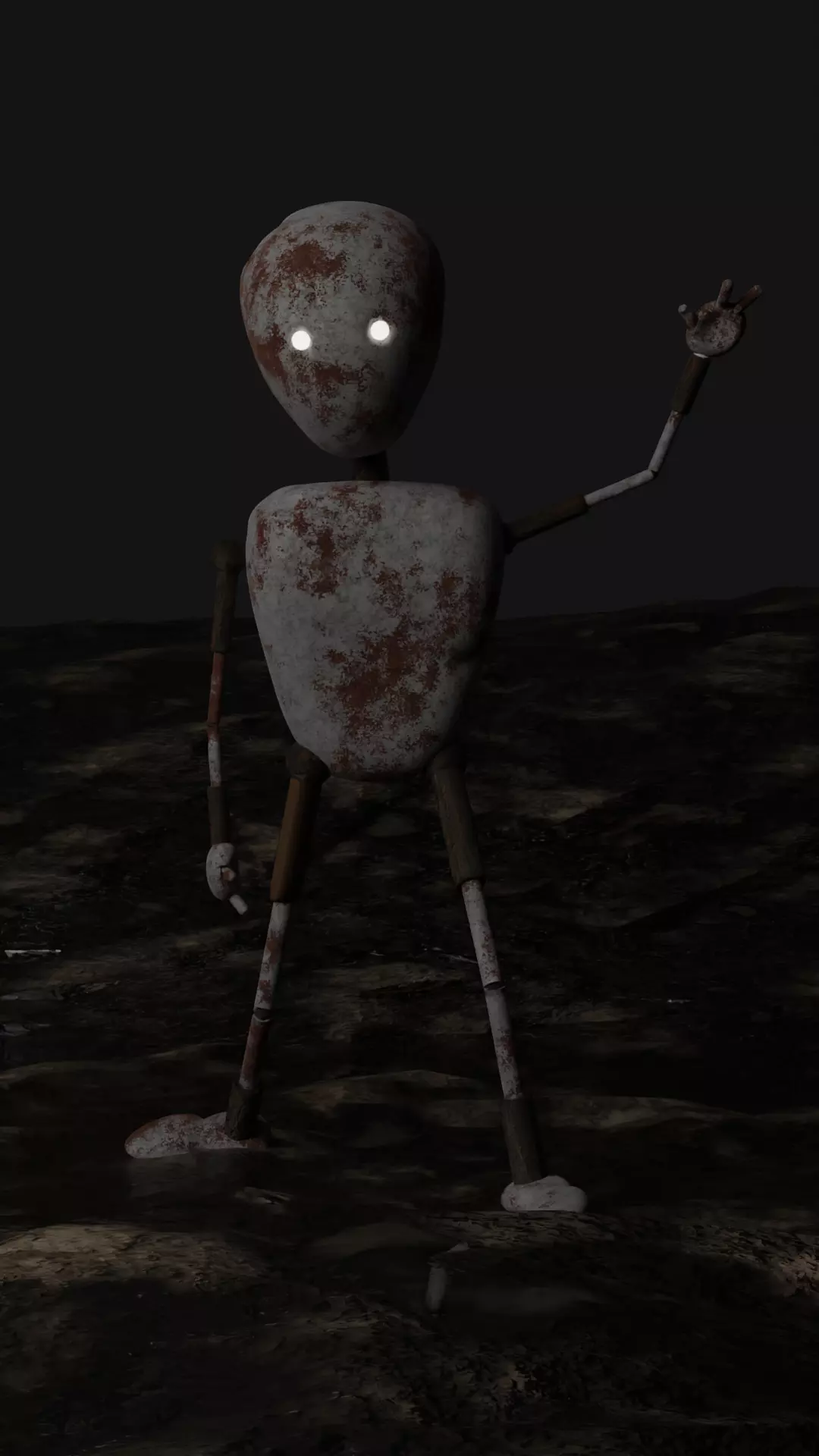 Destroyed AI Robot Free low-poly 3D model