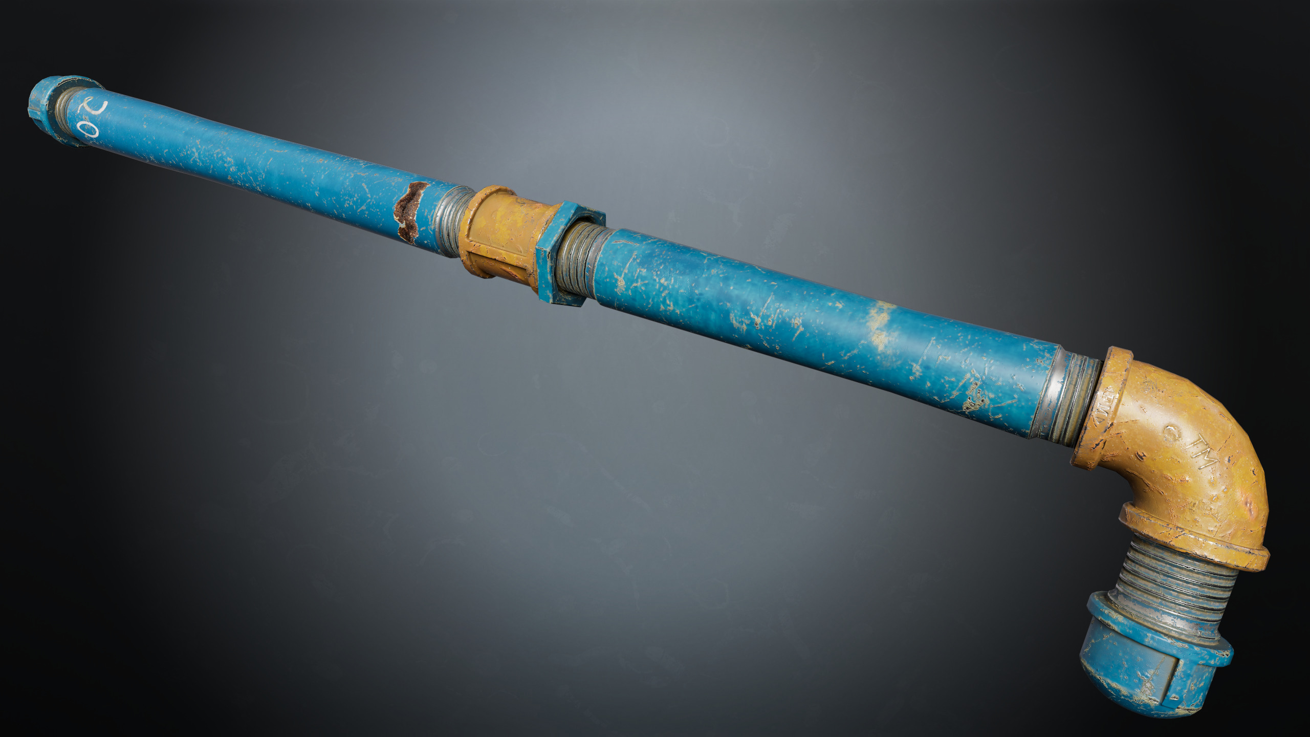 Melee Pipe Low-poly 3D model_4