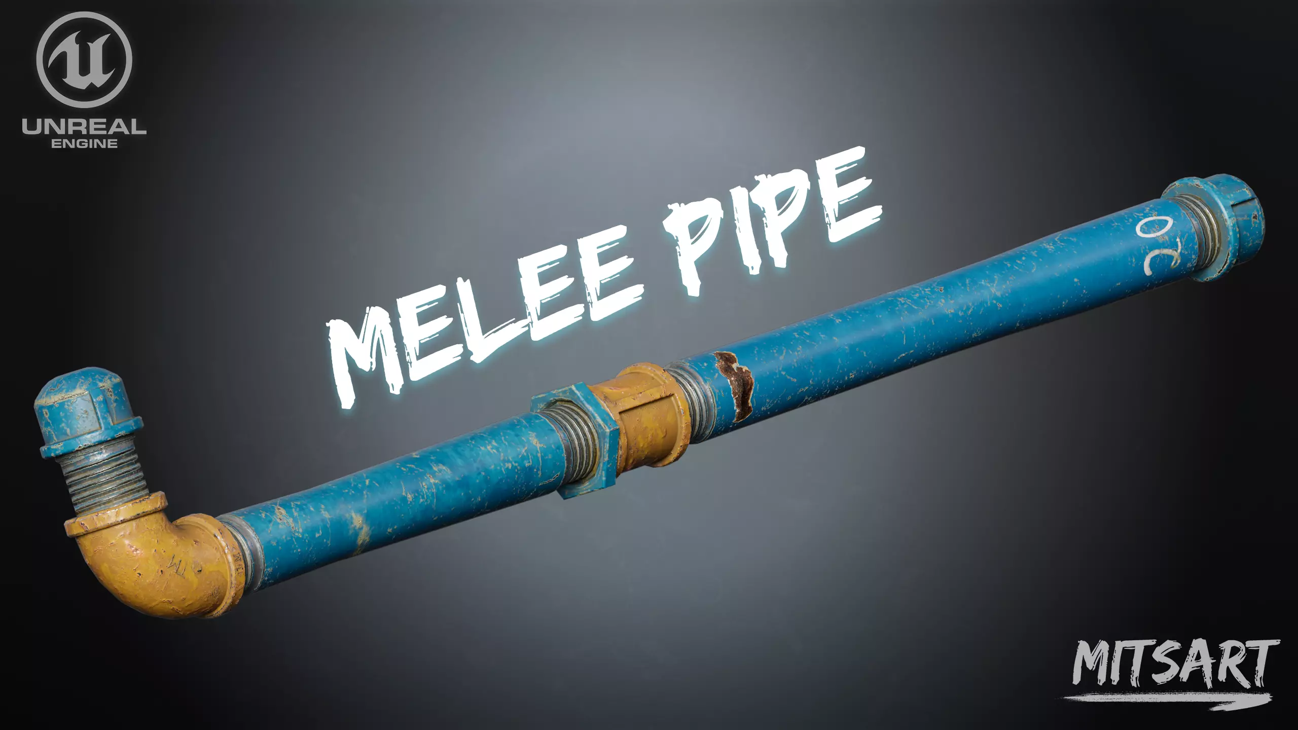 Melee Pipe Low-poly 3D model_0
