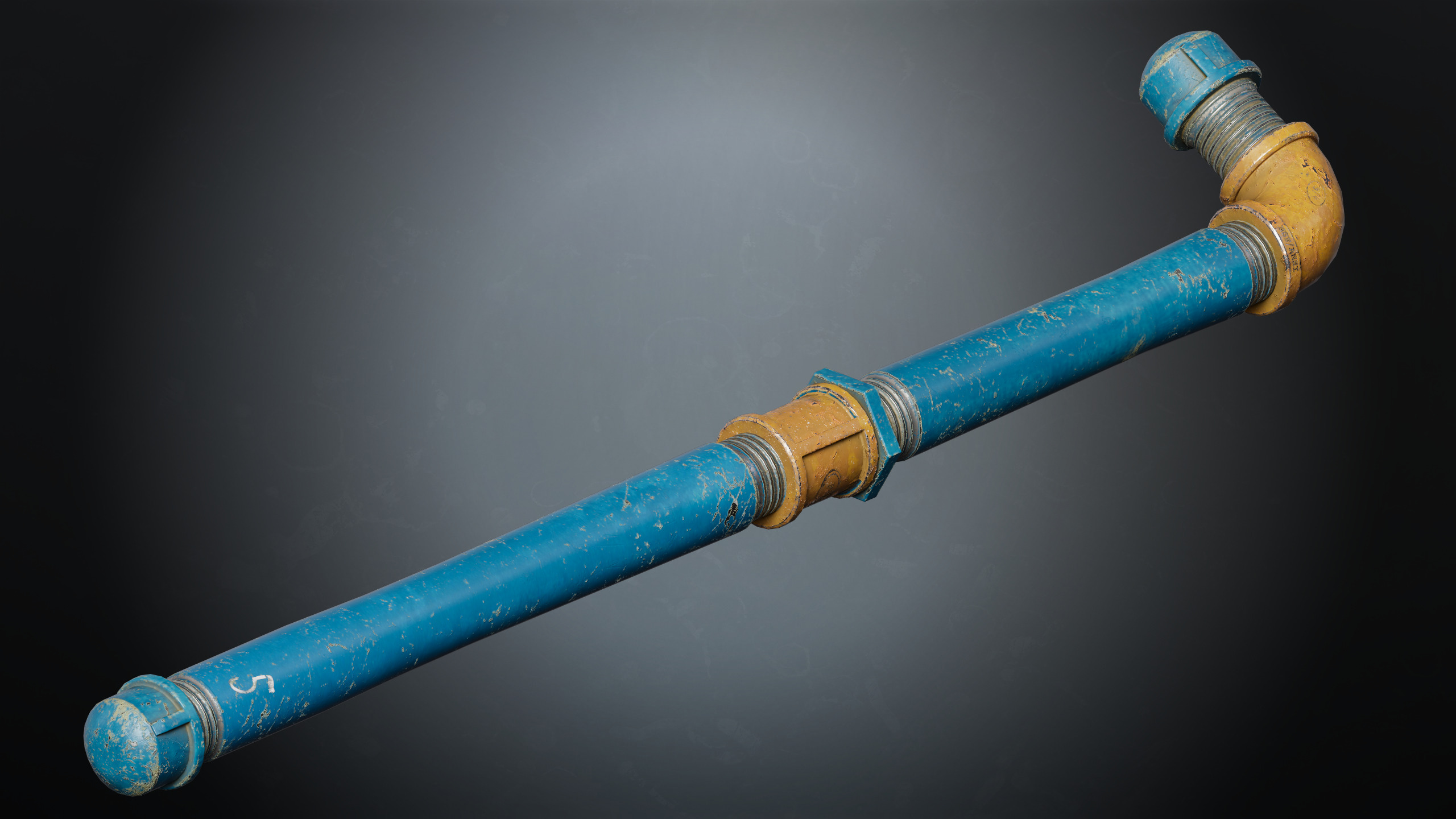 Melee Pipe Low-poly 3D model_2