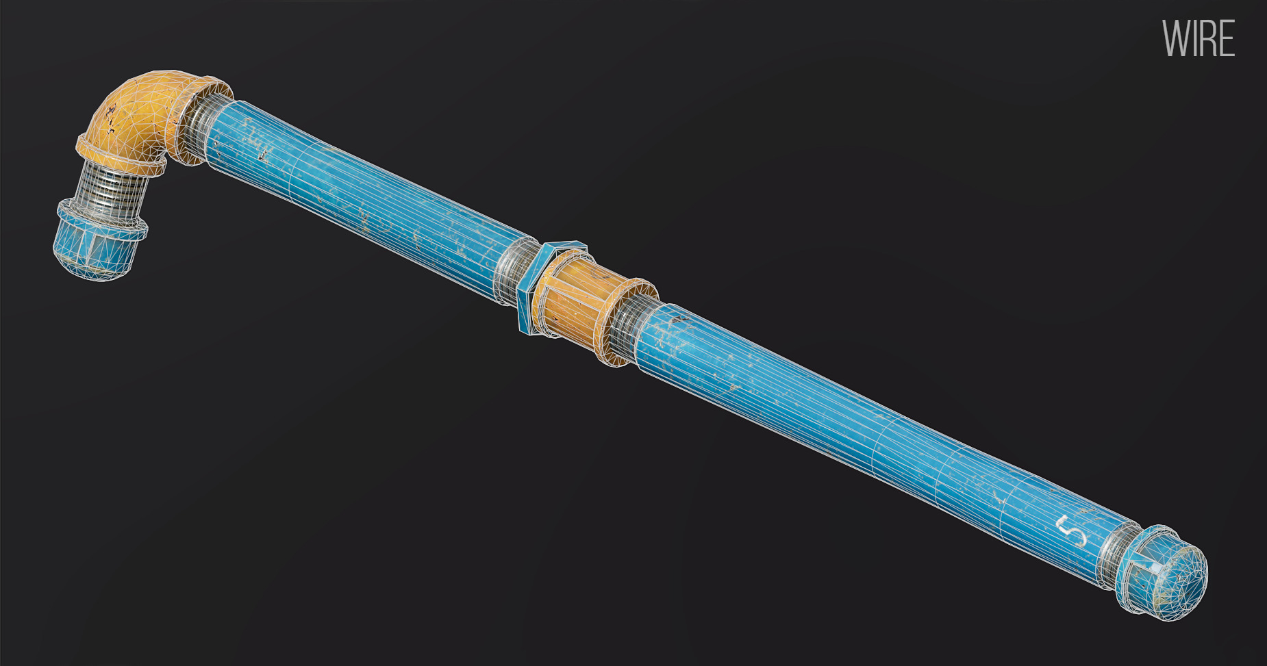Melee Pipe Low-poly 3D model_5