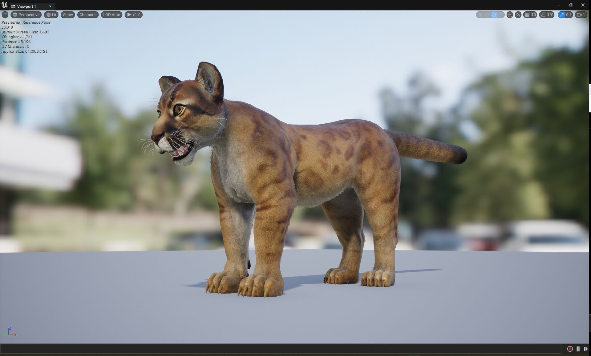 Cougar  - Panther - Jaguar - Leopard - Mountain Lion Low-poly 3D model_11