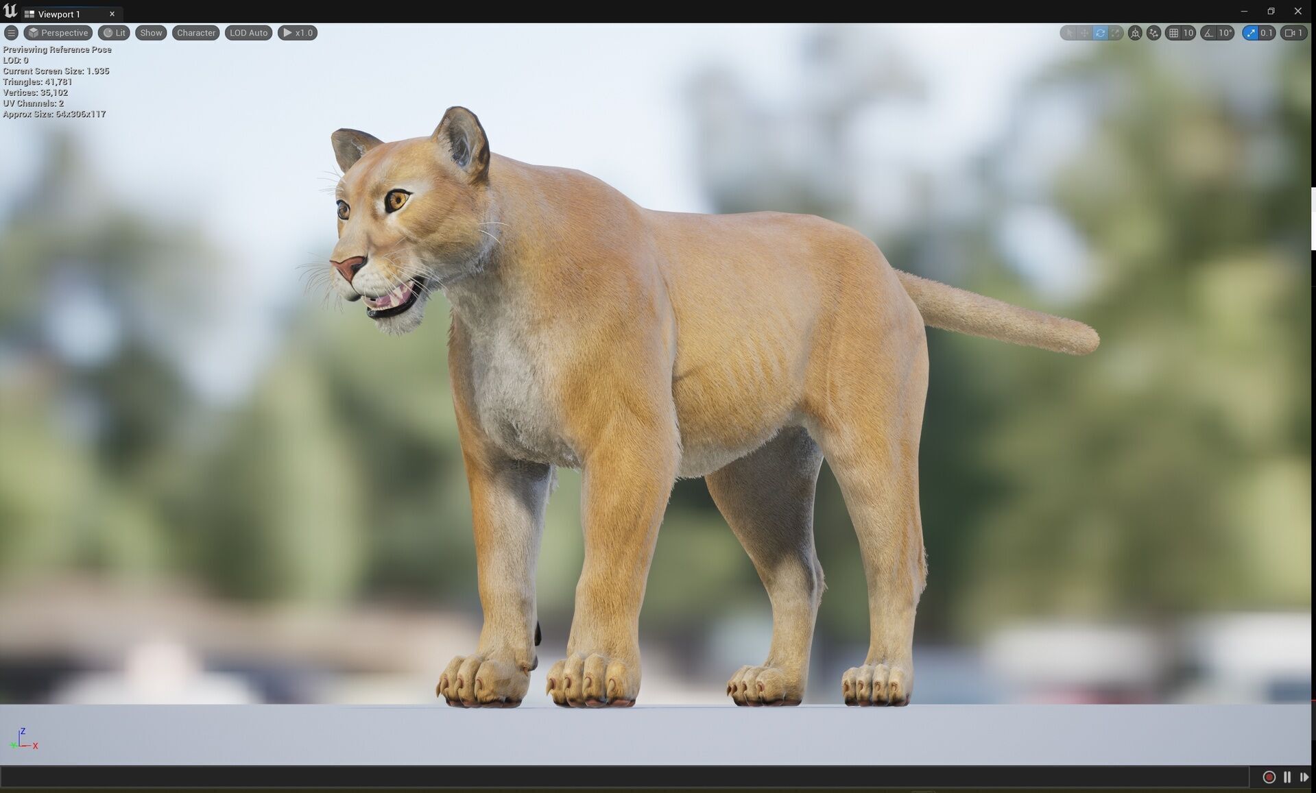 Cougar  - Panther - Jaguar - Leopard - Mountain Lion Low-poly 3D model_12