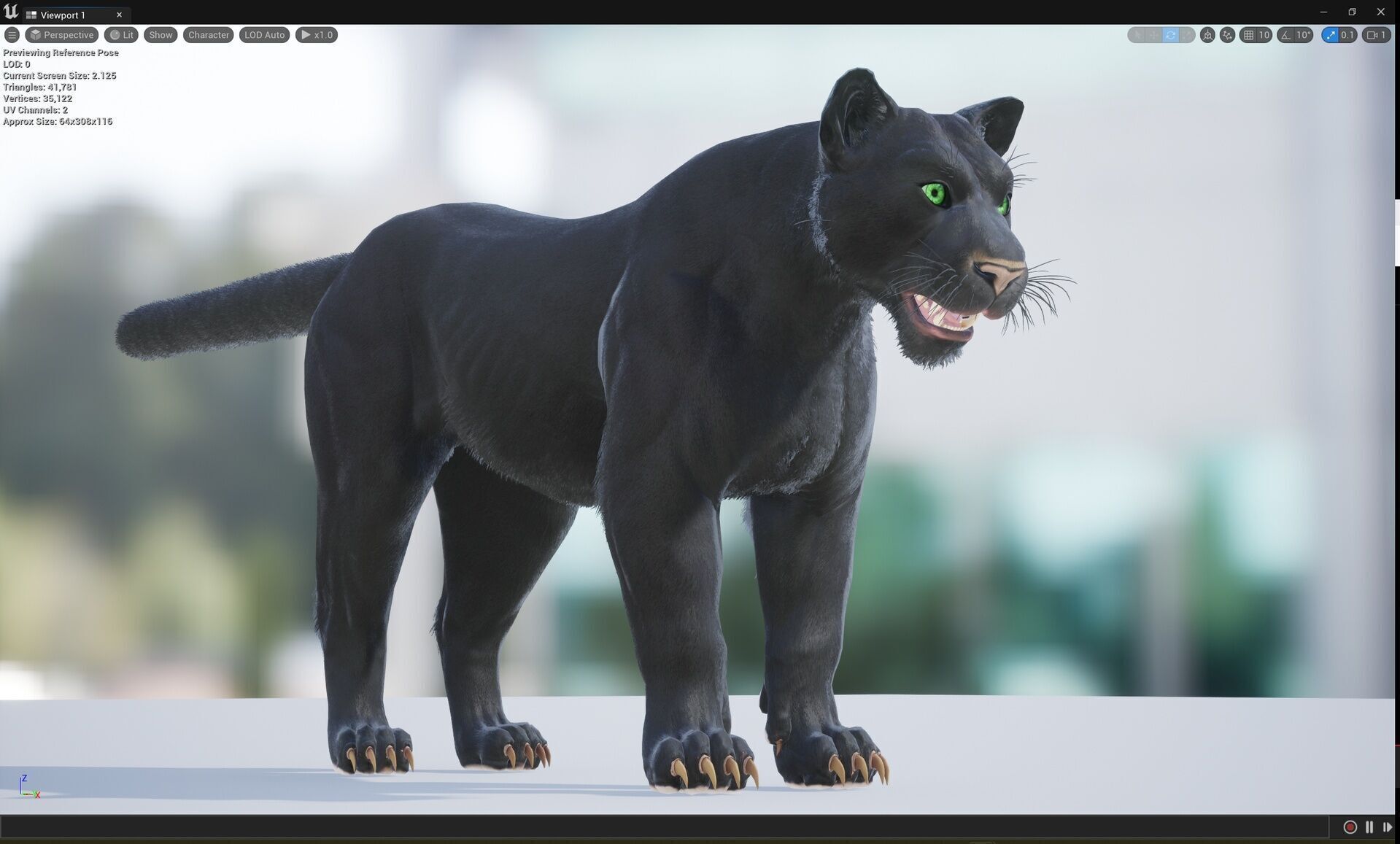 Cougar  - Panther - Jaguar - Leopard - Mountain Lion Low-poly 3D model_10
