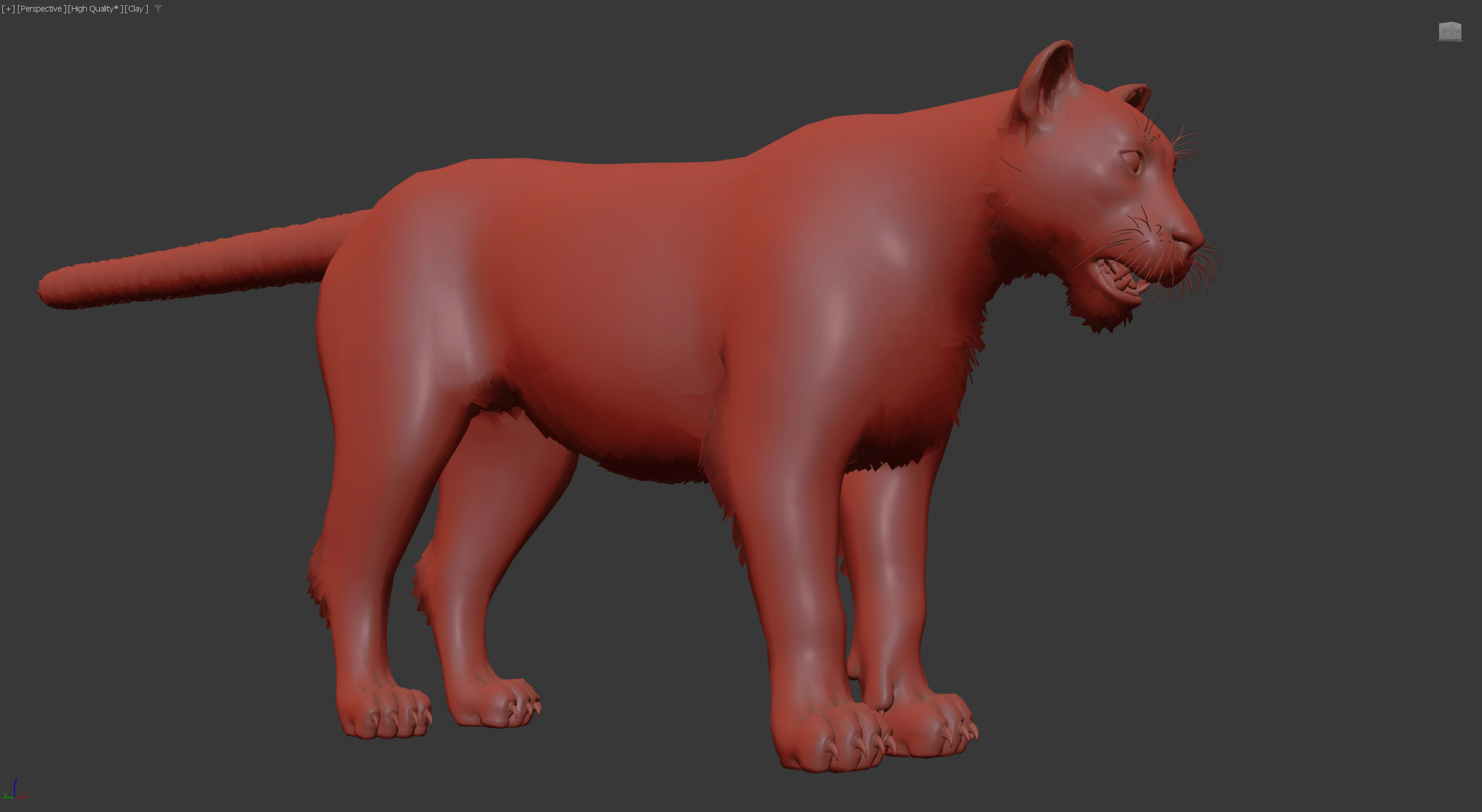 Cougar  - Panther - Jaguar - Leopard - Mountain Lion Low-poly 3D model_6