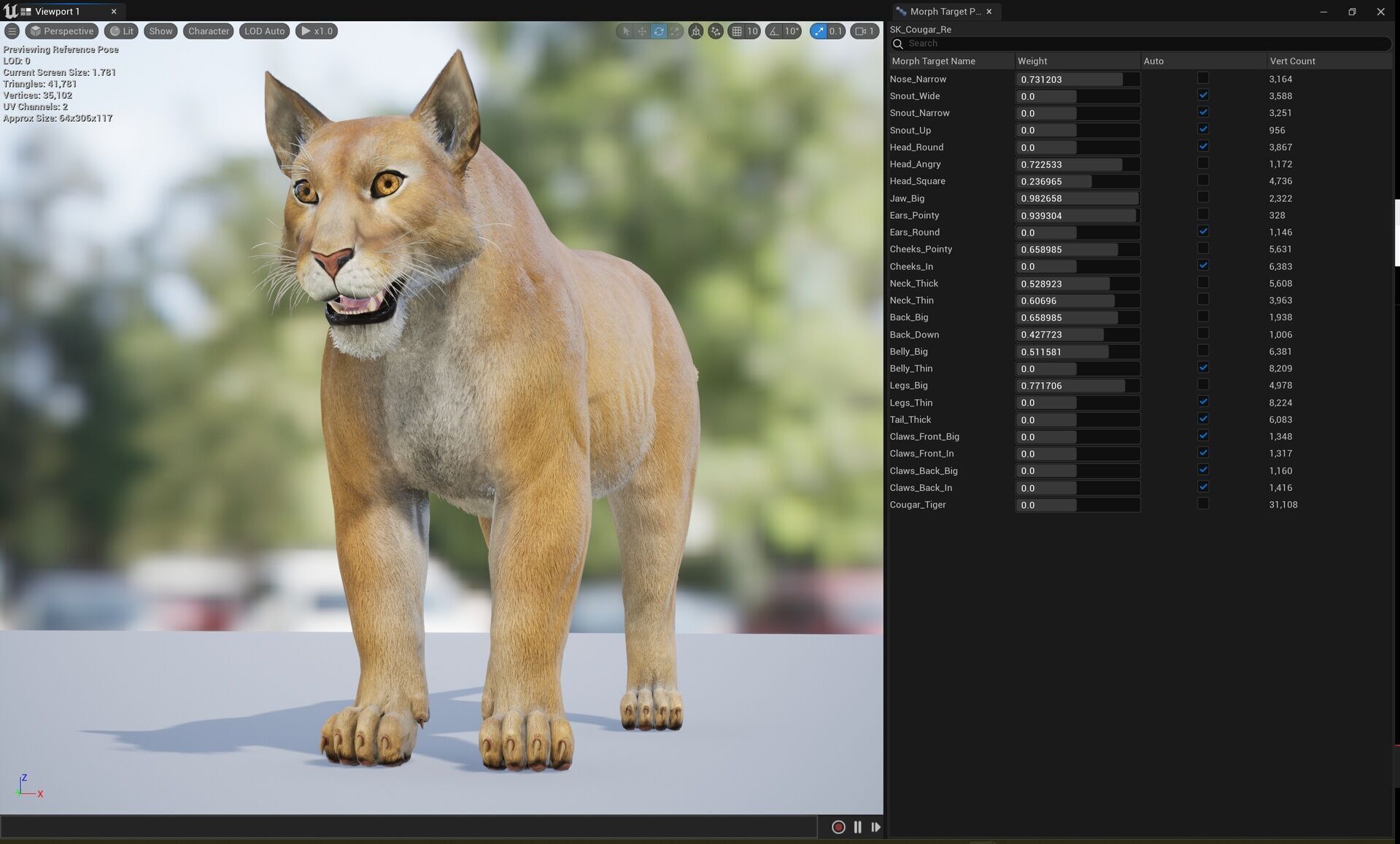 Cougar  - Panther - Jaguar - Leopard - Mountain Lion Low-poly 3D model_9
