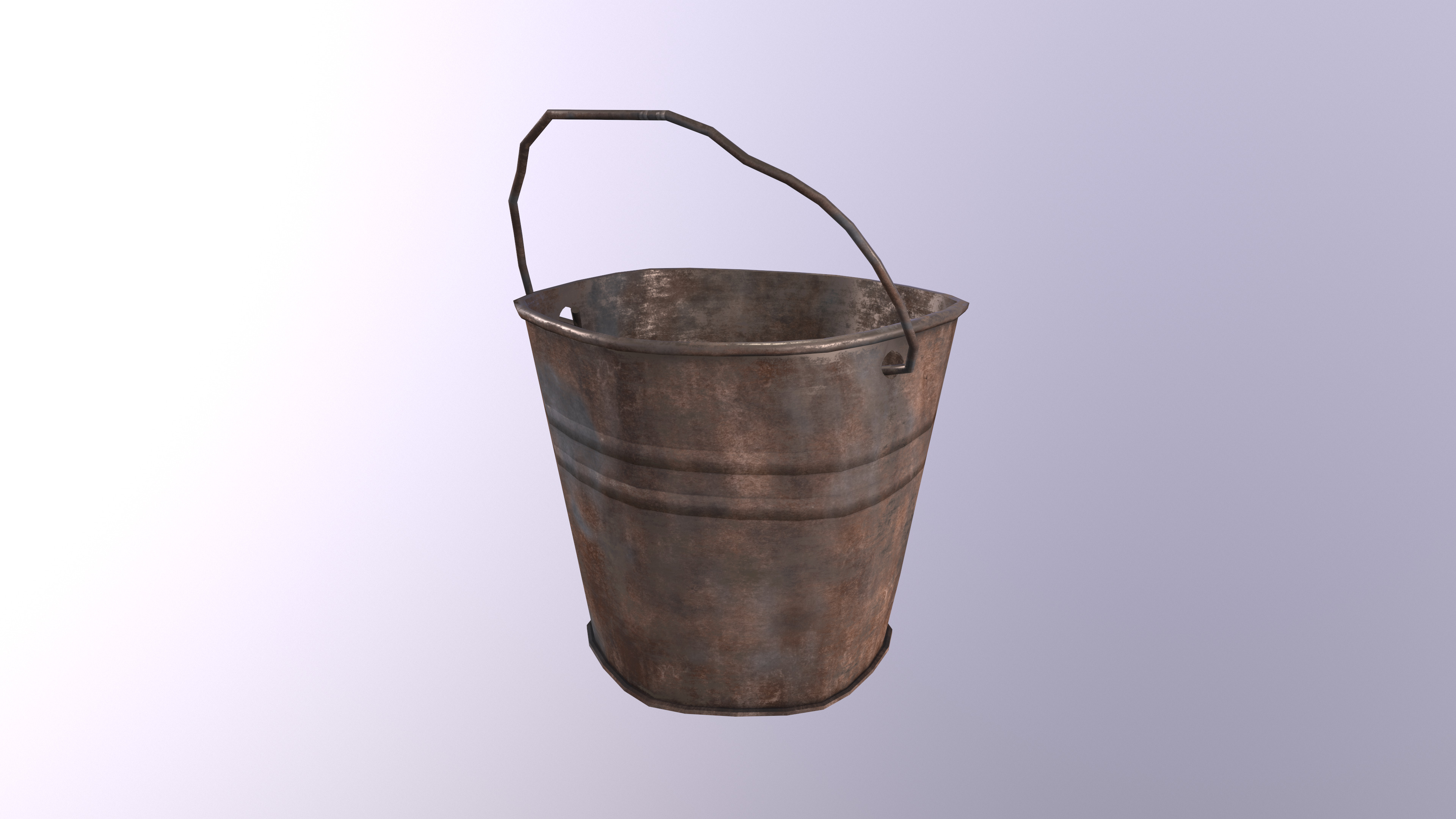 Rusty Bucket Low-poly 3D model_6