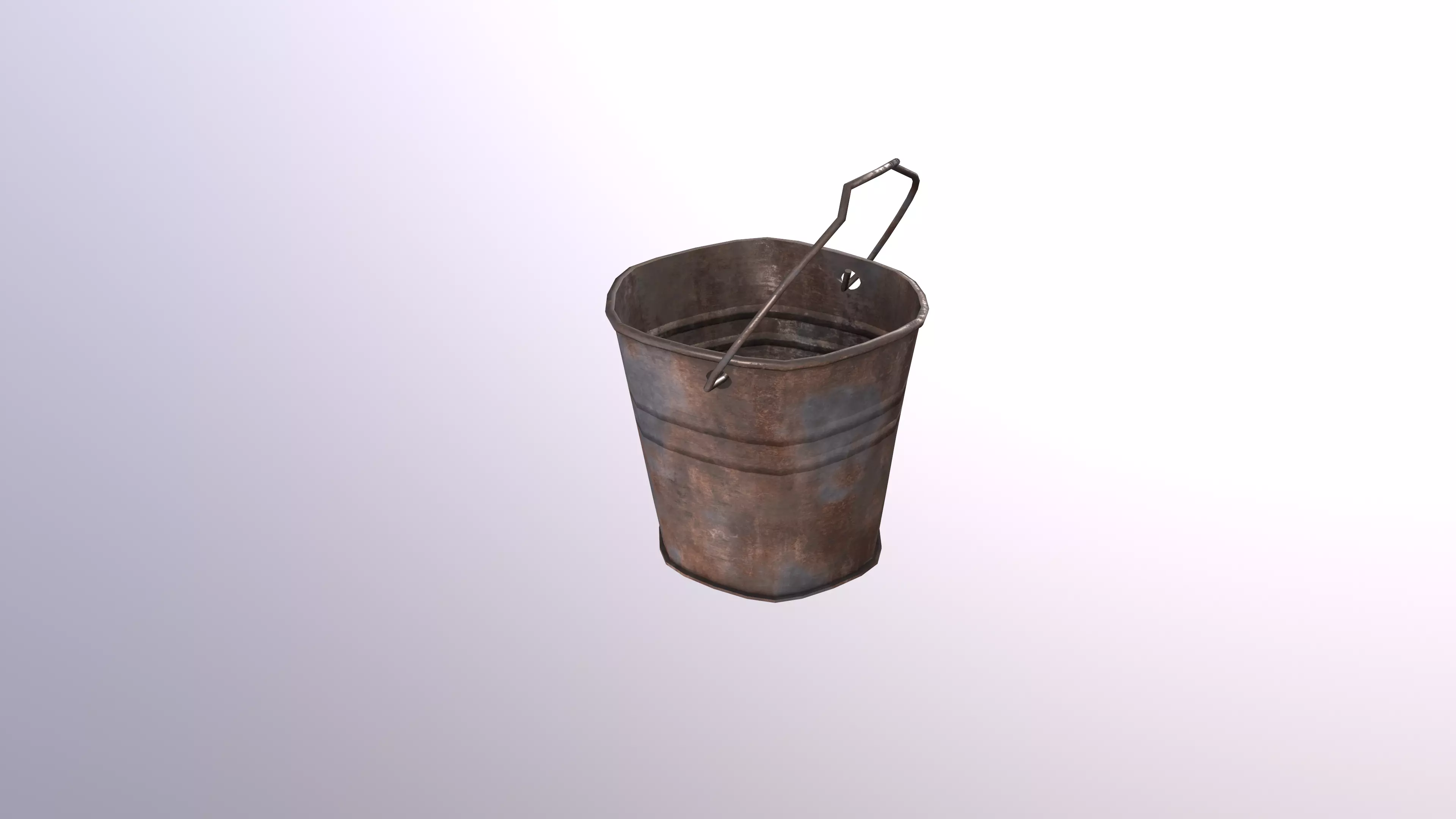 Rusty Bucket Low-poly 3D model_0