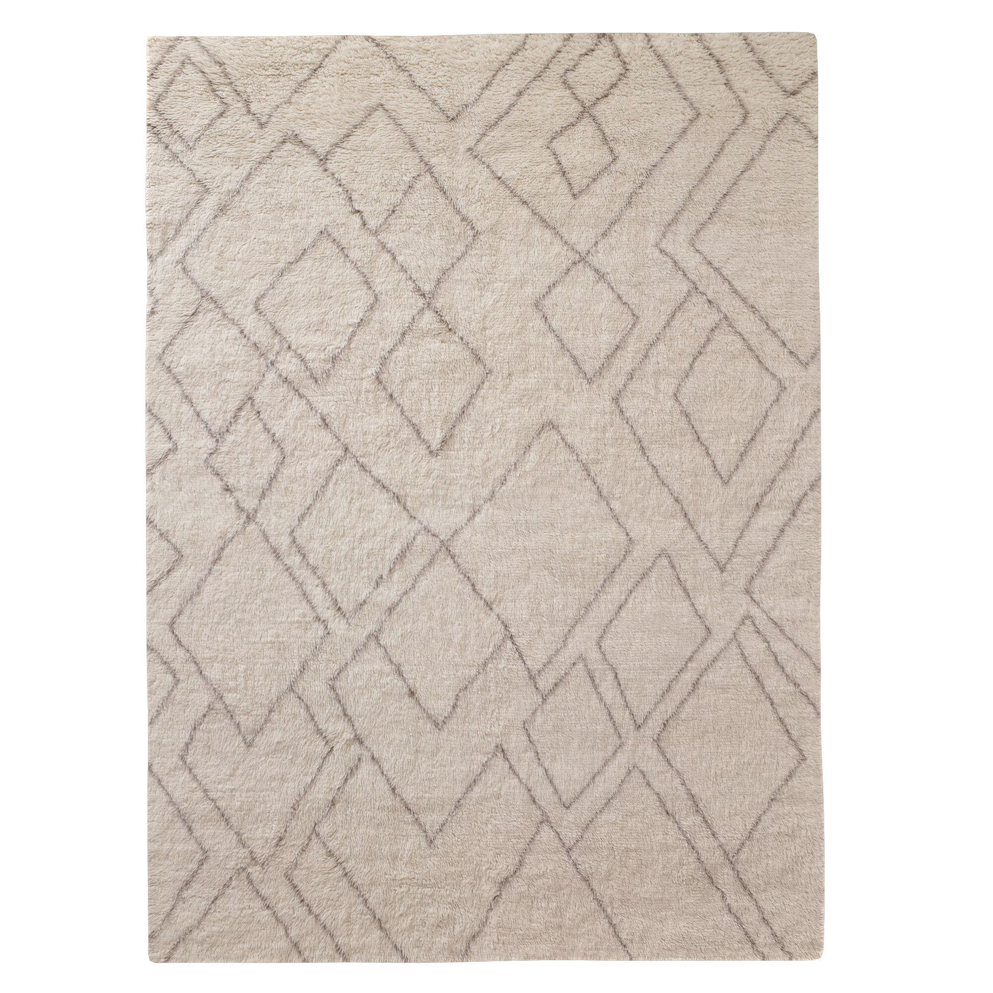 Abstract Diamond Wool Shag Rug 3D model_3