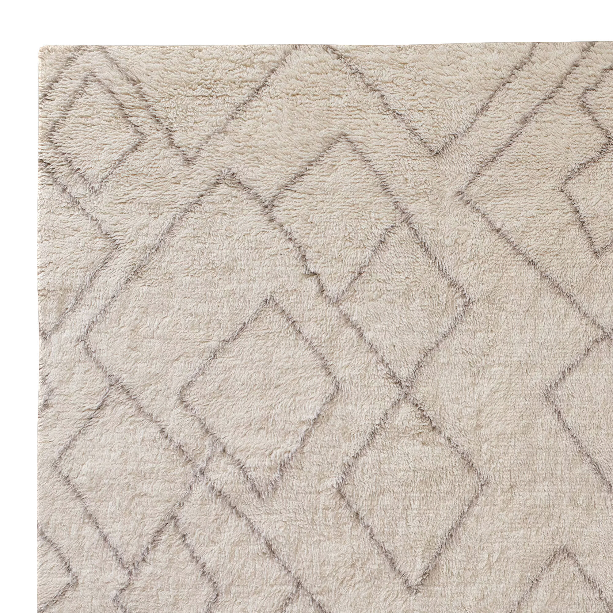 Abstract Diamond Wool Shag Rug 3D model_4