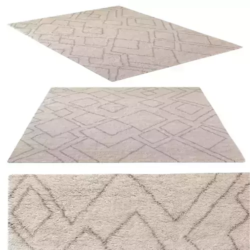 Abstract Diamond Wool Shag Rug