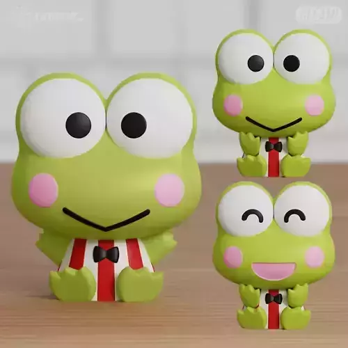 Keroppi Chibi 3 models Sanrio Fanart Hello Kitty