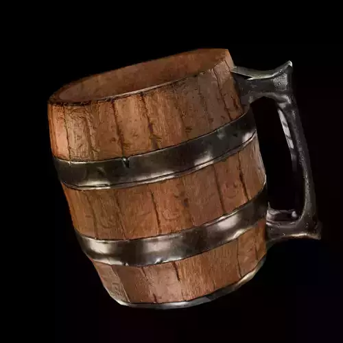 Wooden Beer Glass - Game Ready